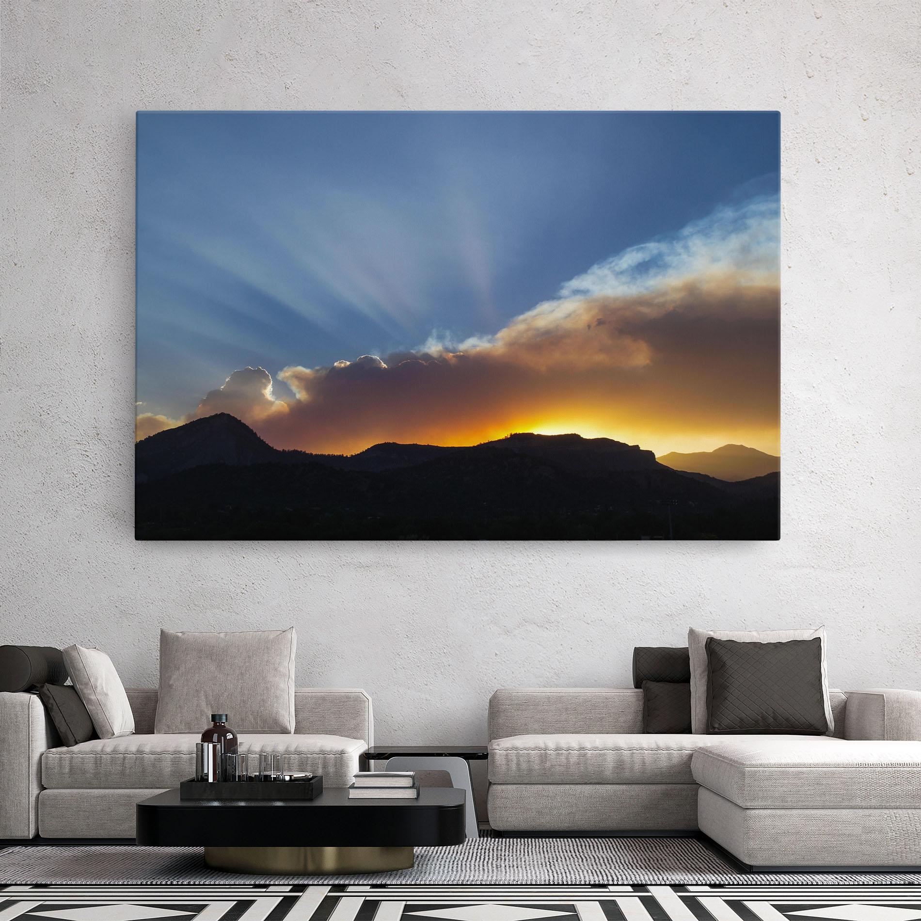 Картина на платно Mountain Silhouette Sunrise mockup 2