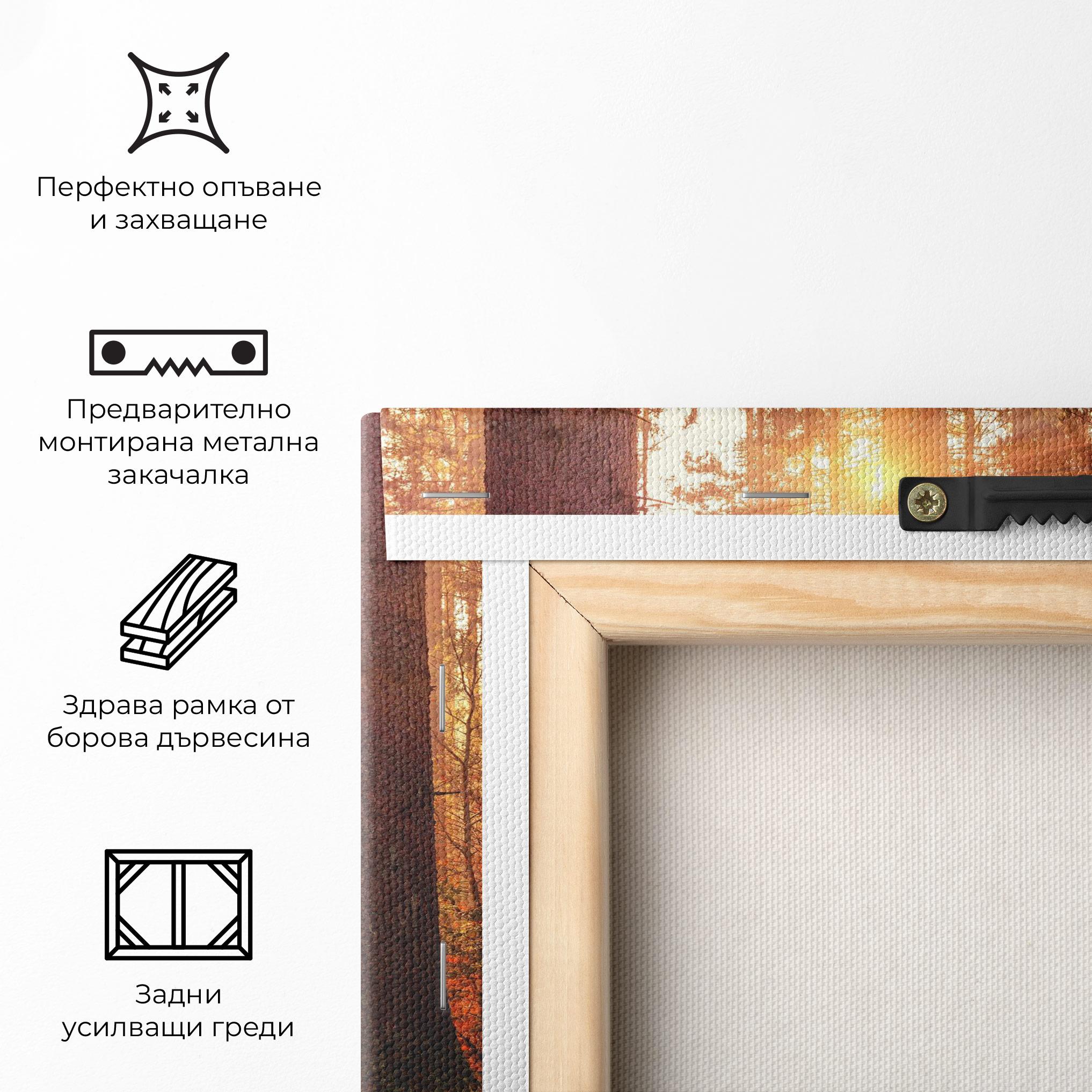 Картина на платно Orange Light Forest mockup 5