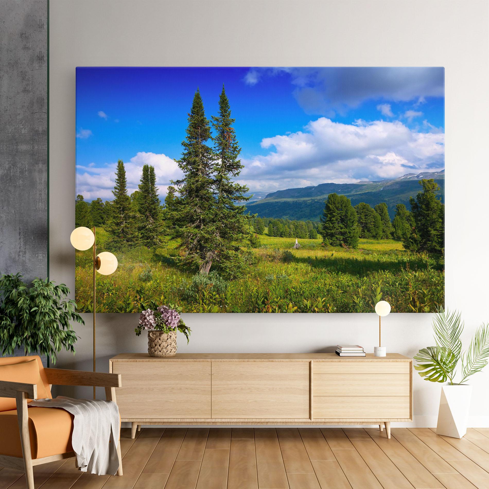 Картина на платно Morning Sunny Field mockup 9