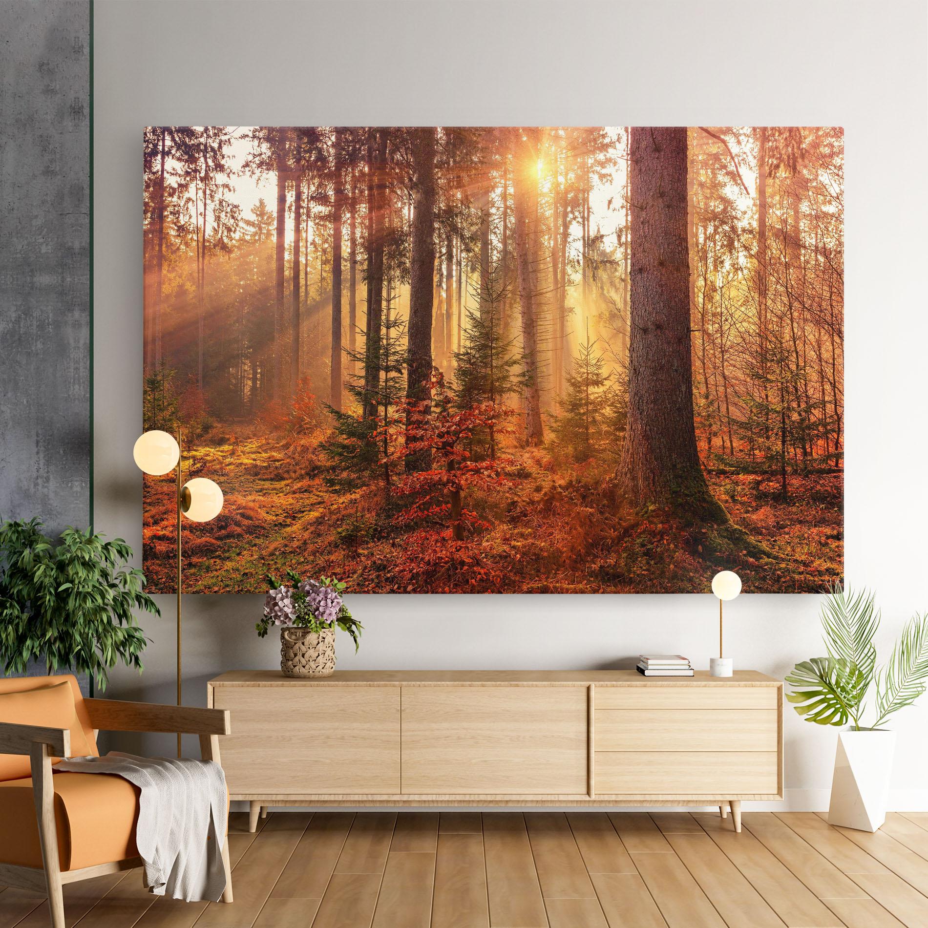 Картина на платно Orange Light Forest mockup 9