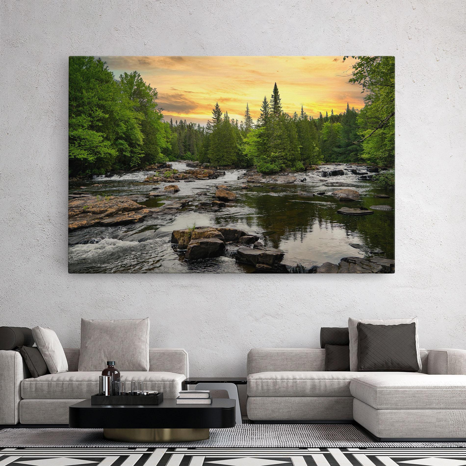 Картина на платно Small River Forest mockup 2