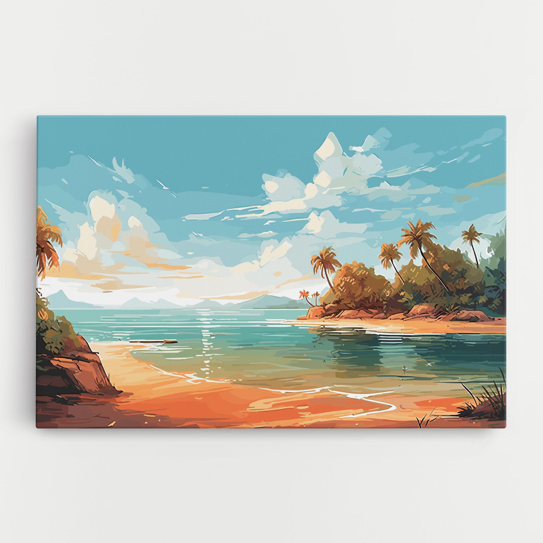 Картина на платно Blue Sky Beach mockup 0