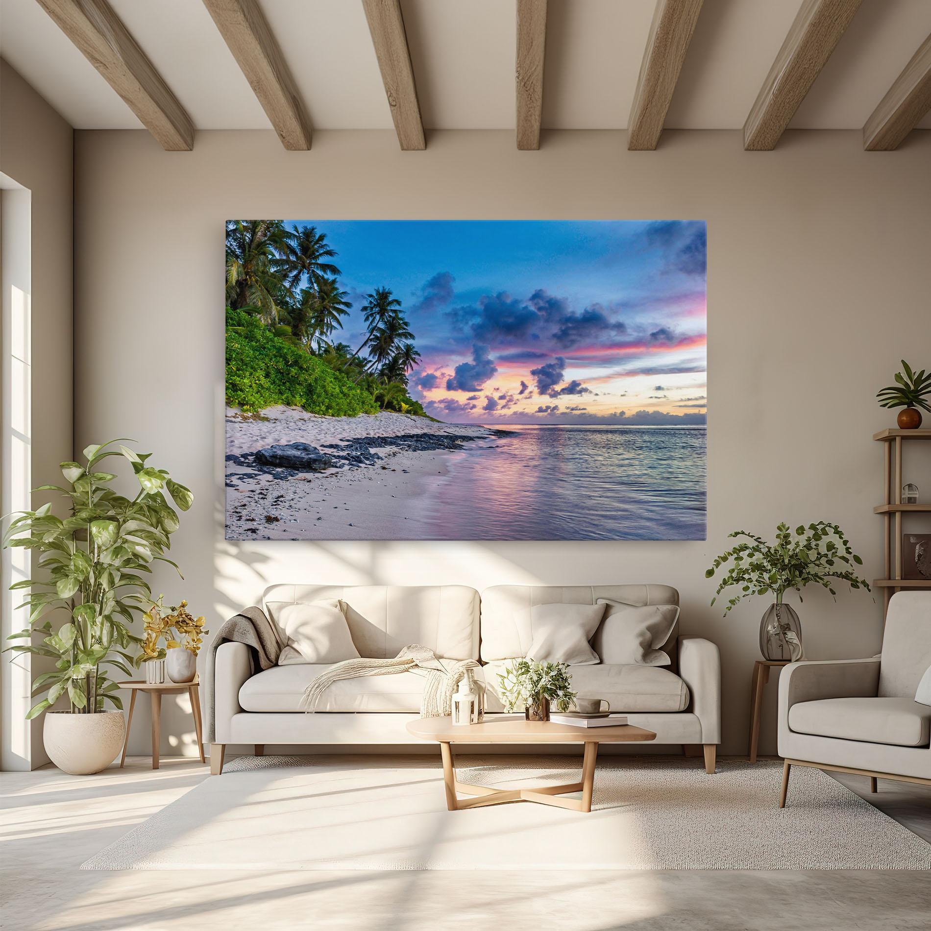 Картина на платно Purple Blue Beach mockup 6