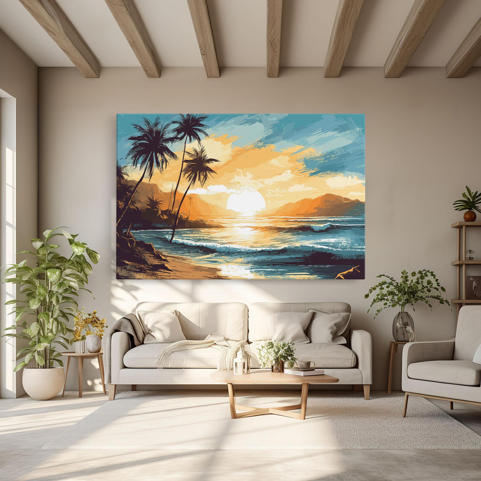 Картина на платно Sunrise Beach View mockup 6