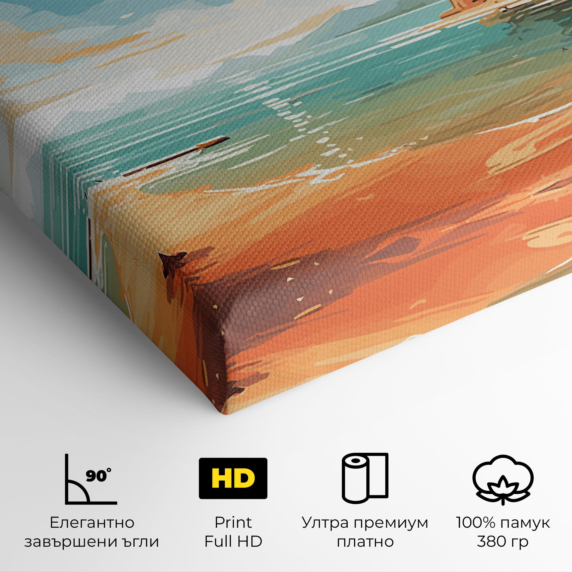 Картина на платно Blue Sky Beach mockup 4