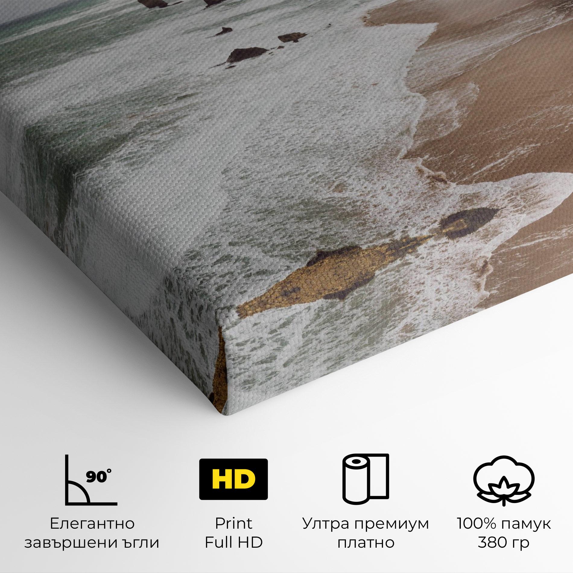 Картина на платно Grey Clouds Beach mockup 4