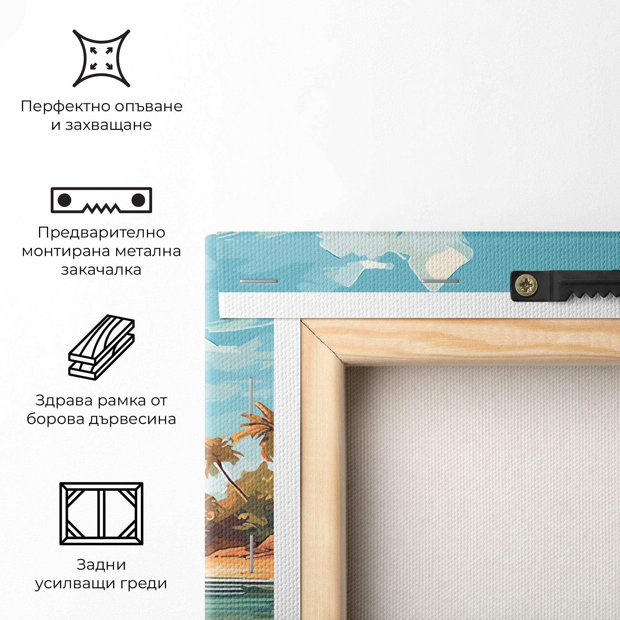 Картина на платно Blue Sky Beach mockup 5