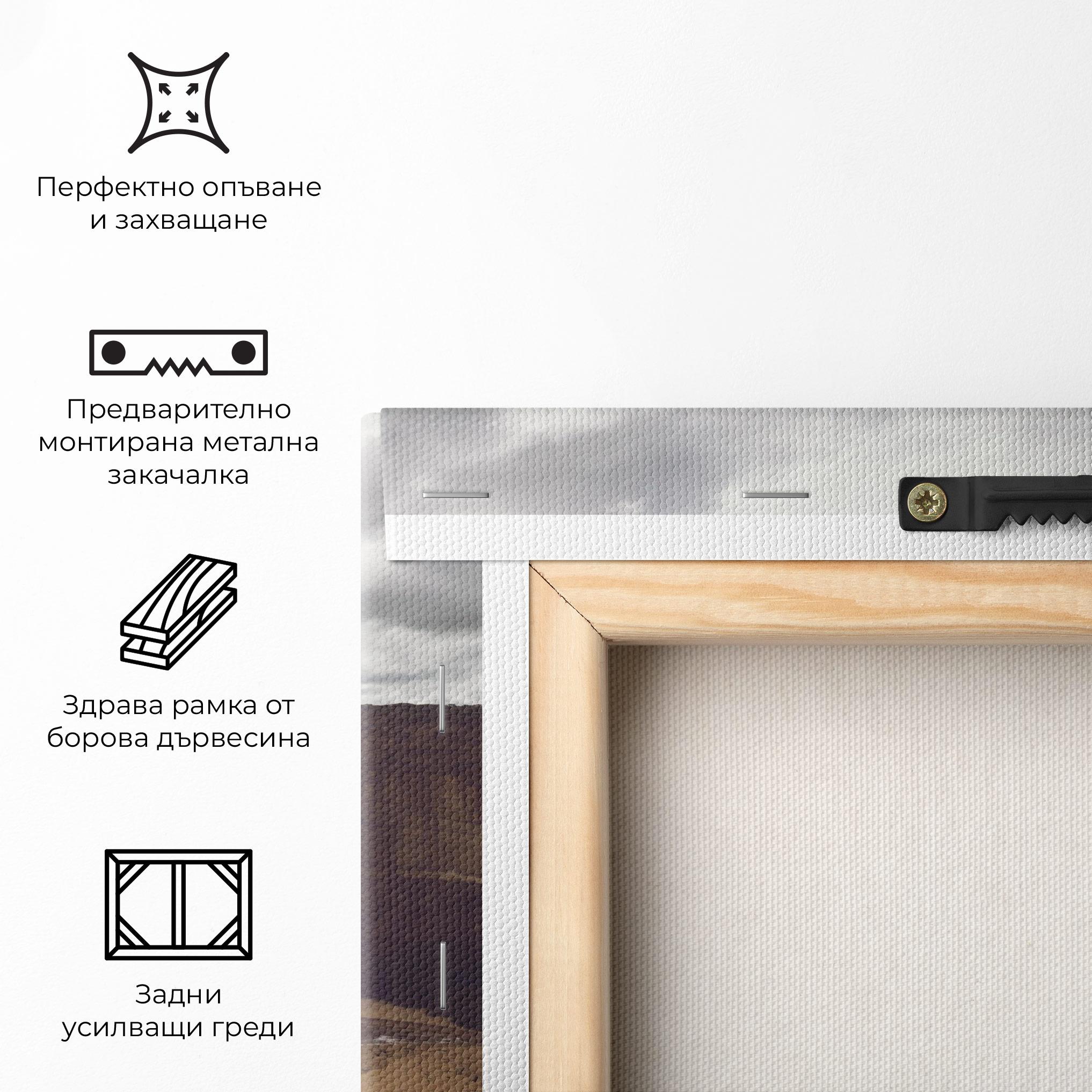 Картина на платно Grey Clouds Beach mockup 5