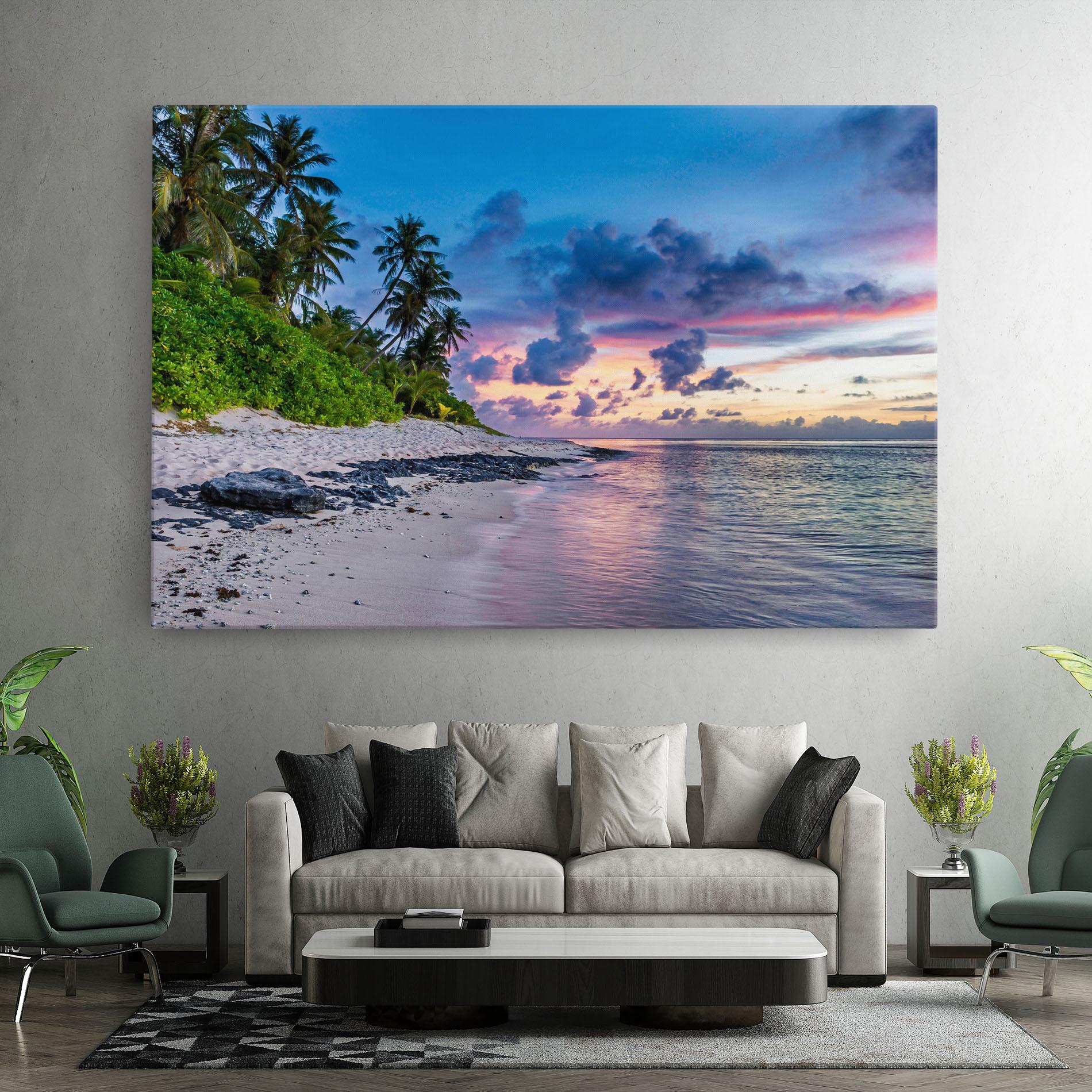 Картина на платно Purple Blue Beach mockup 7