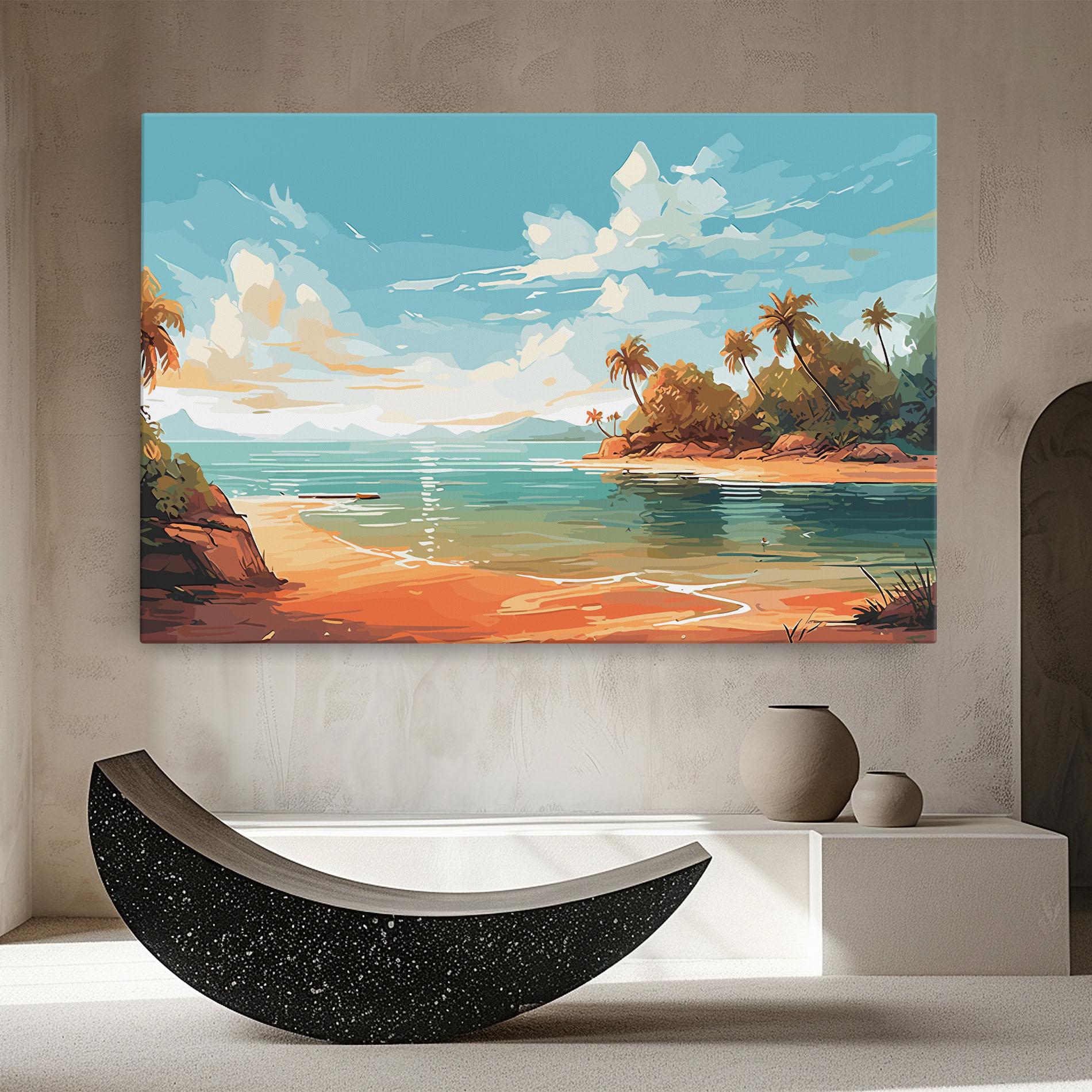 Картина на платно Blue Sky Beach mockup 8