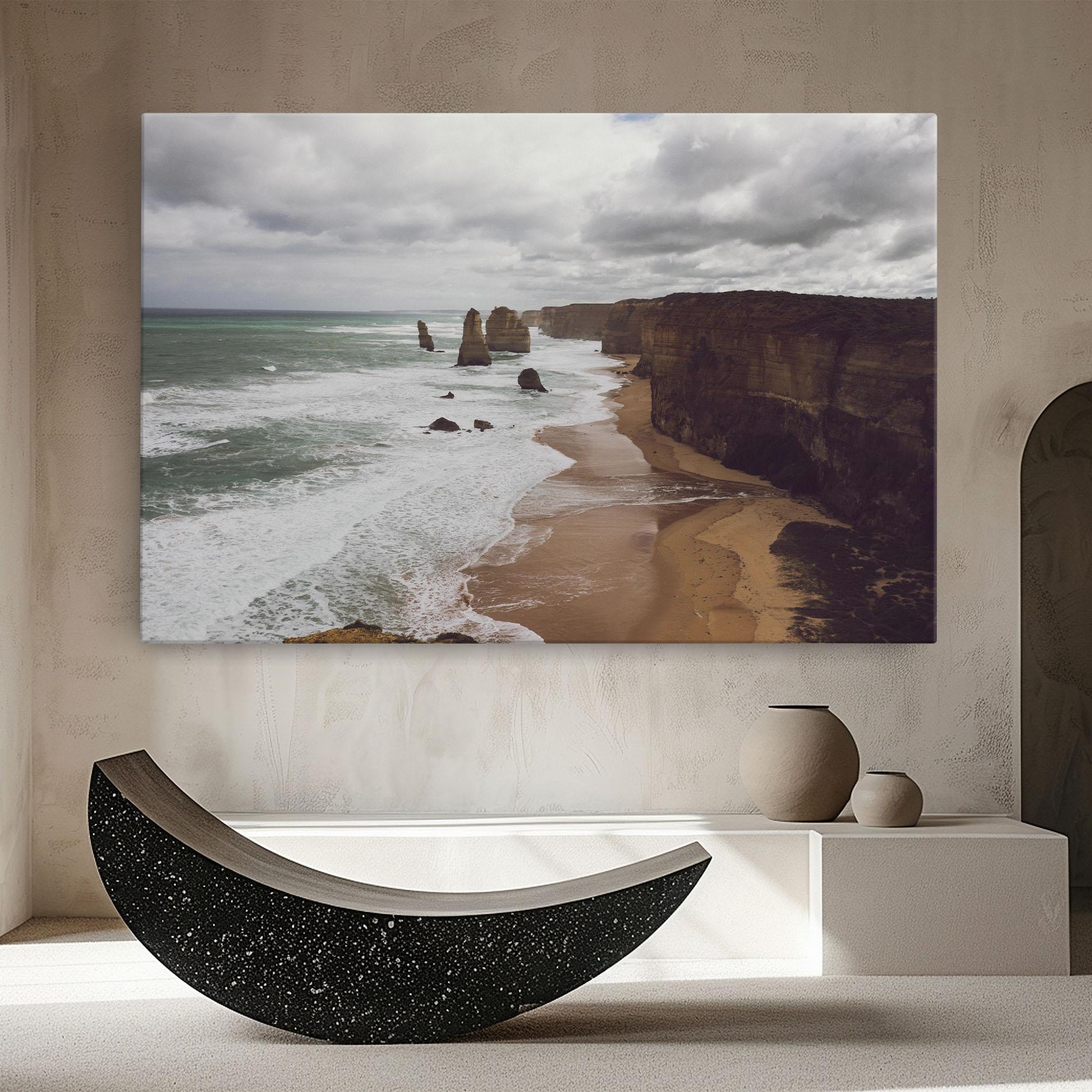 Картина на платно Grey Clouds Beach mockup 8