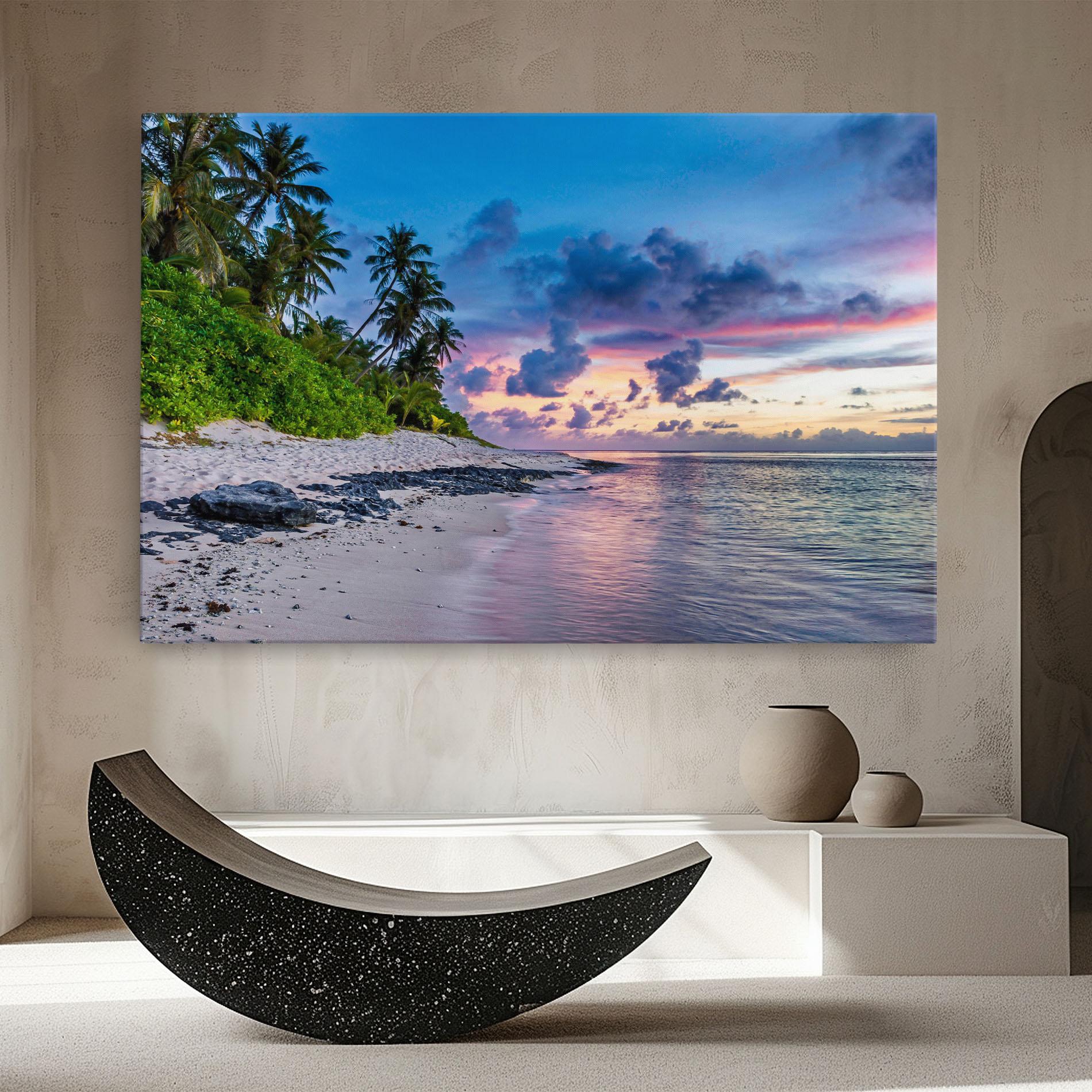 Картина на платно Purple Blue Beach mockup 8