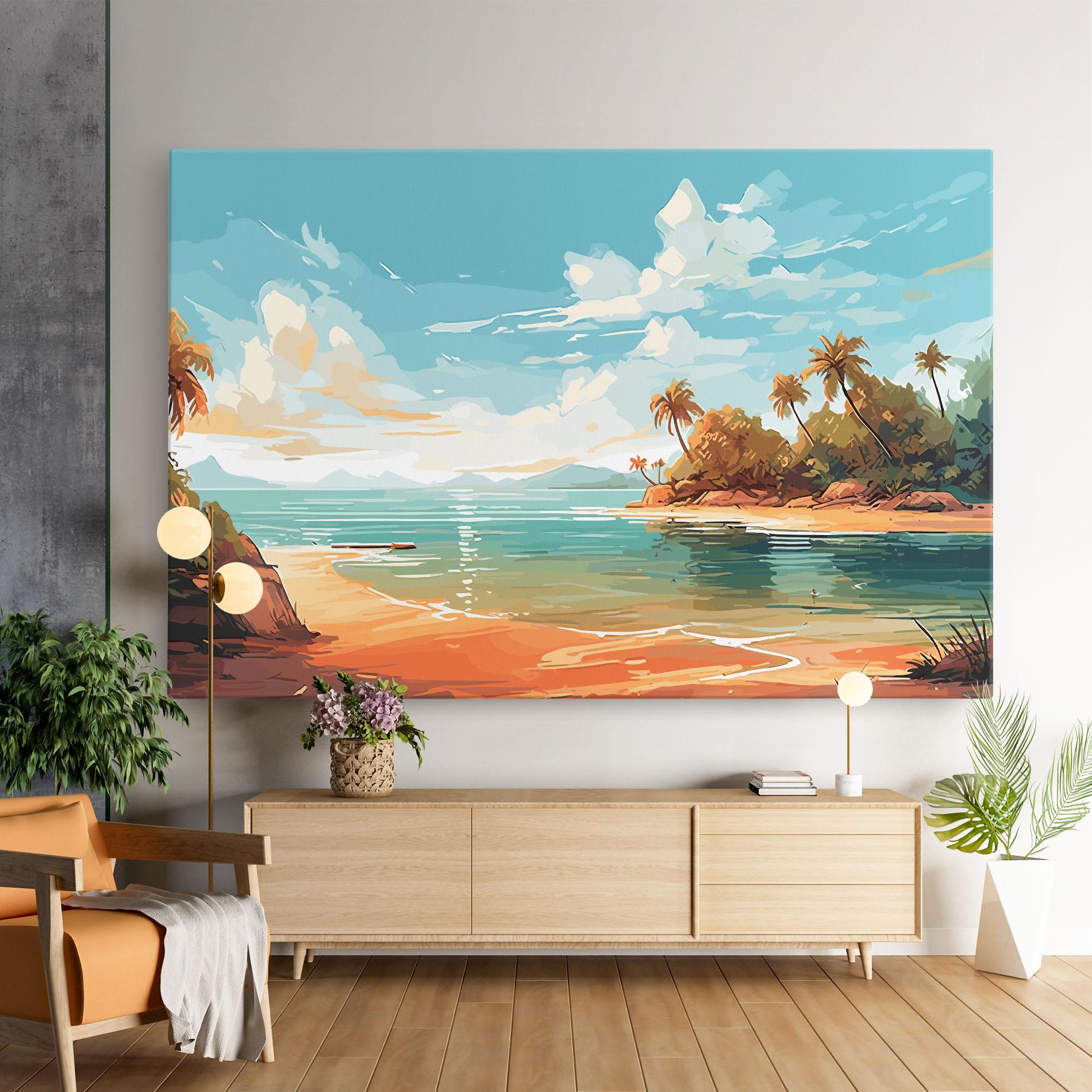 Картина на платно Blue Sky Beach mockup 9