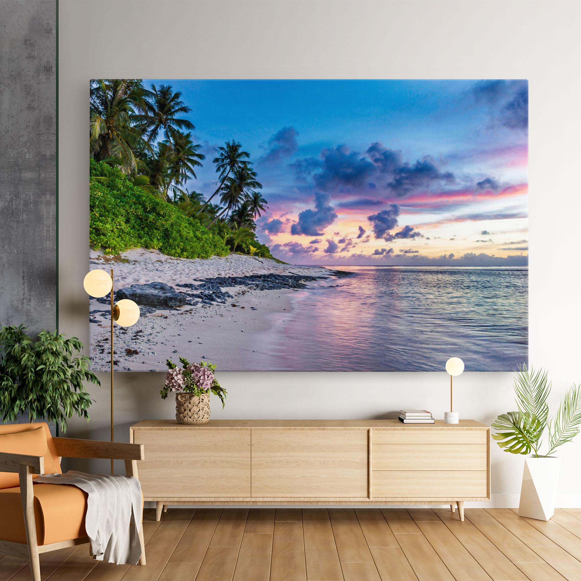 Картина на платно Purple Blue Beach mockup 9