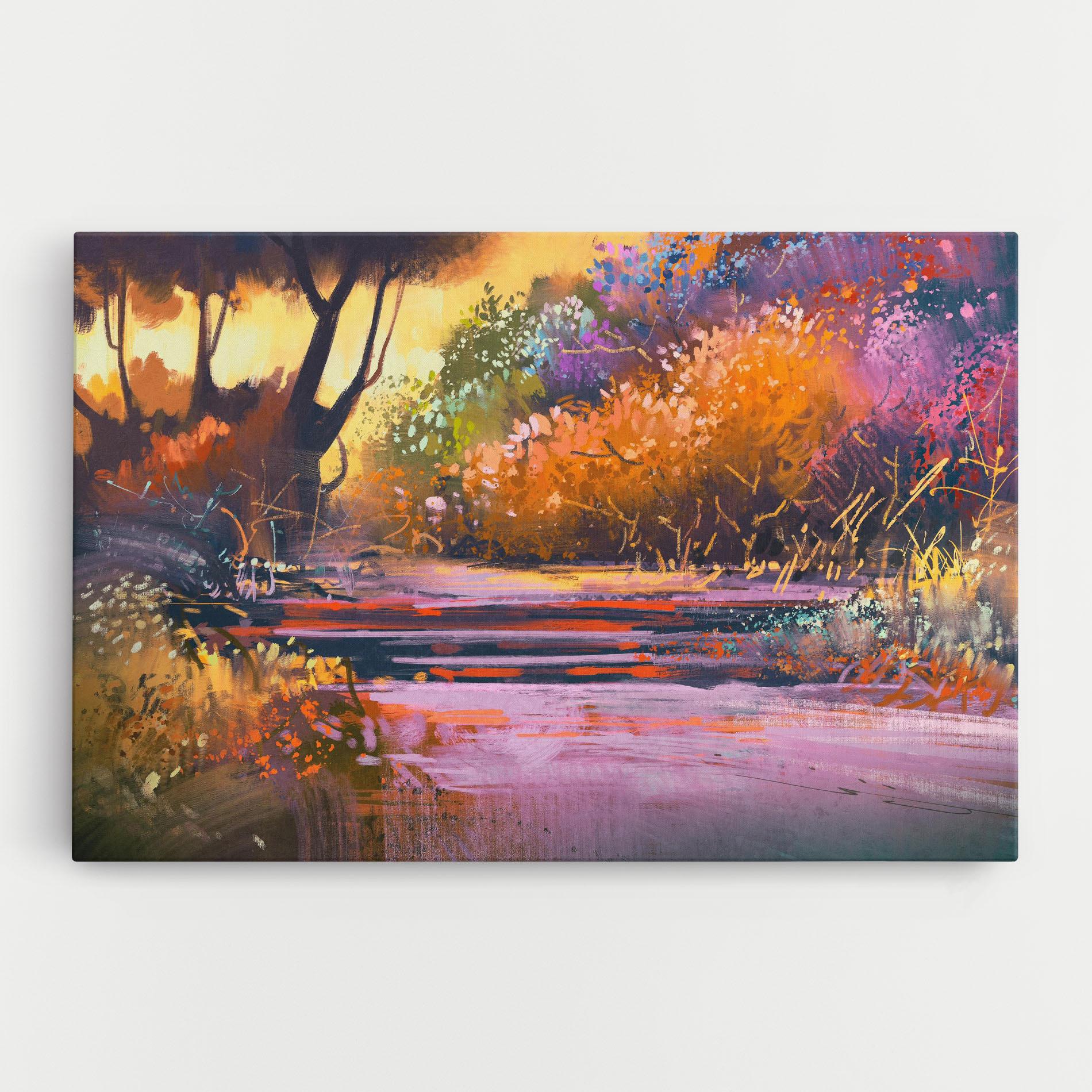 Картина на платно Landscape Colorful Trees mockup 0