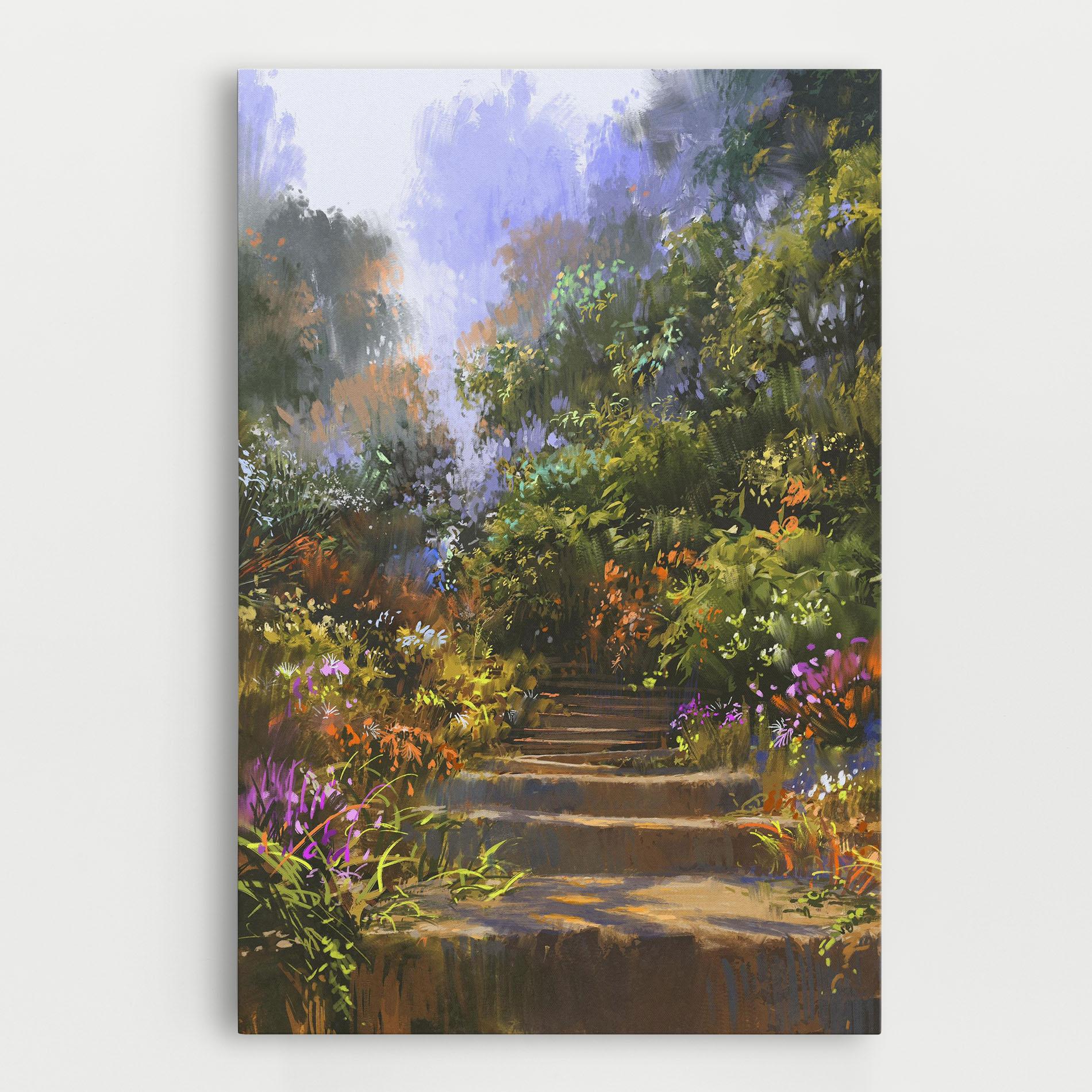 Картина на платно Spring Staircase Painting mockup 0