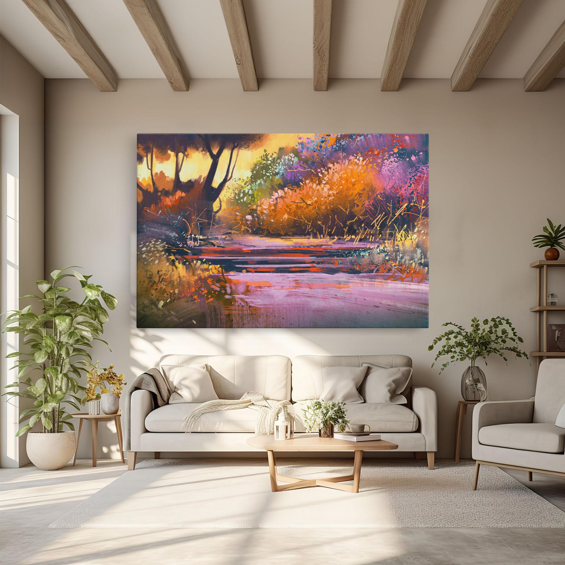 Картина на платно Landscape Colorful Trees mockup 6