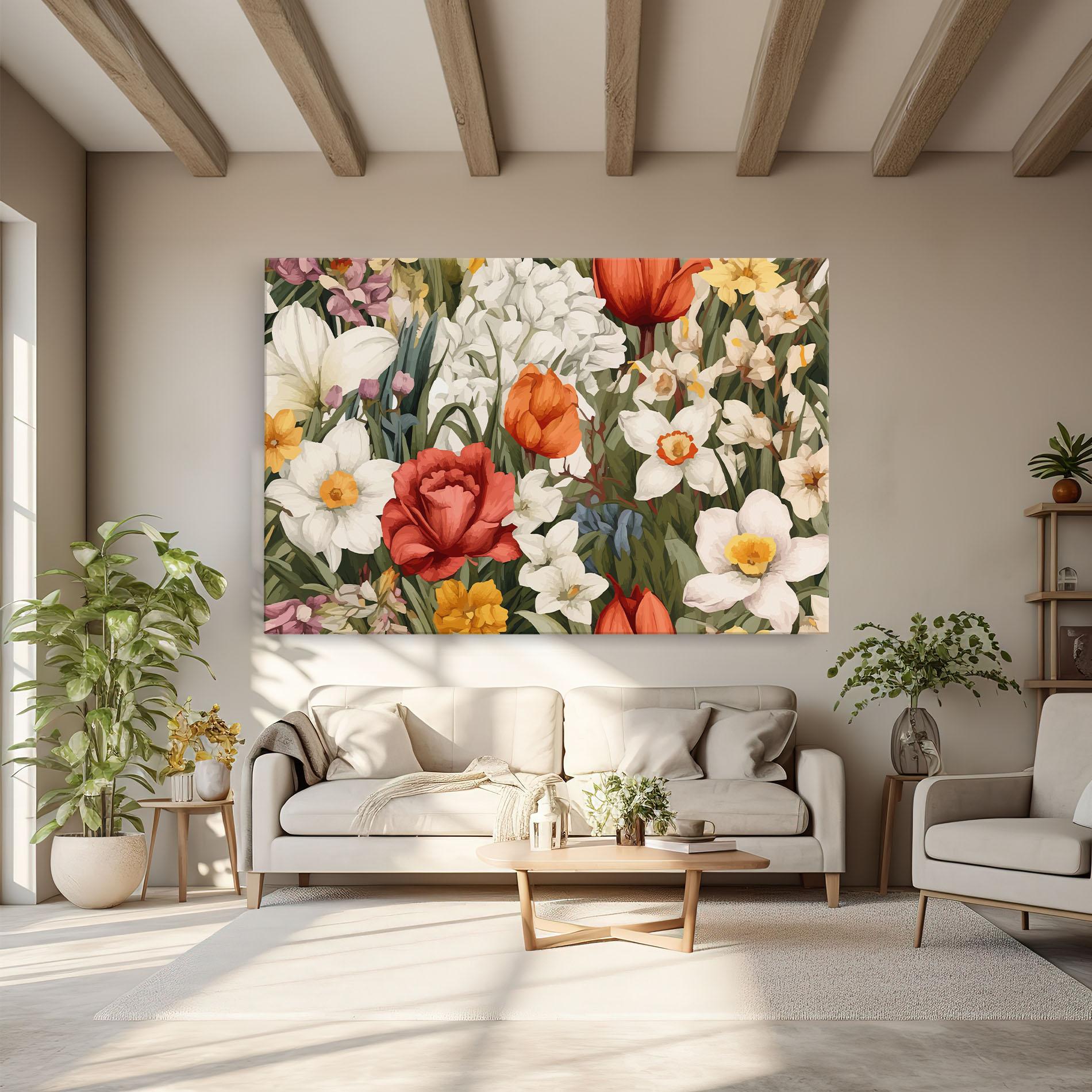 Картина на платно Orange Red Spring mockup 6