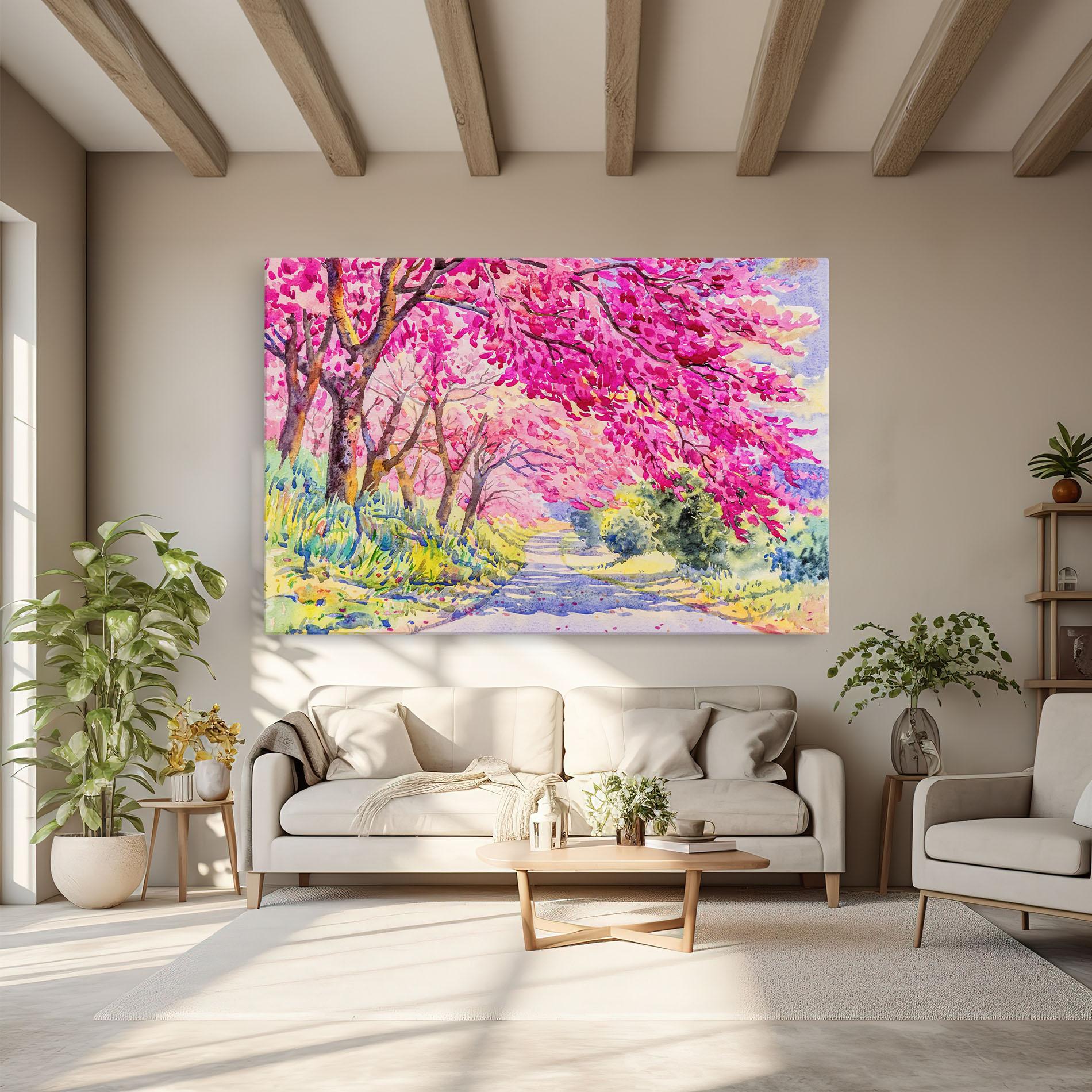 Картина на платно Pink Trees Art mockup 6