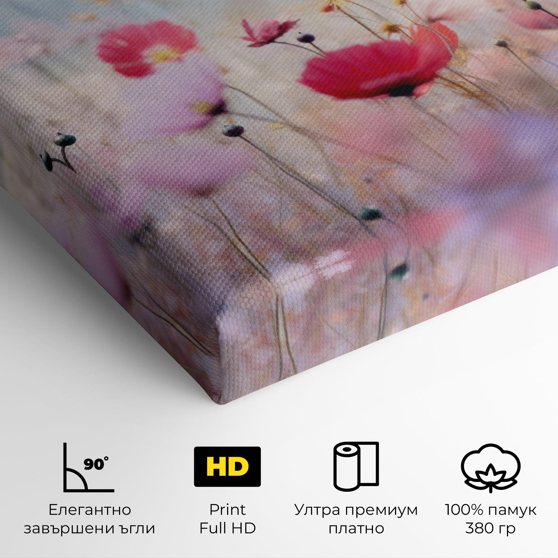 Картина на платно Dreamy Sprig Pink Flower mockup 4