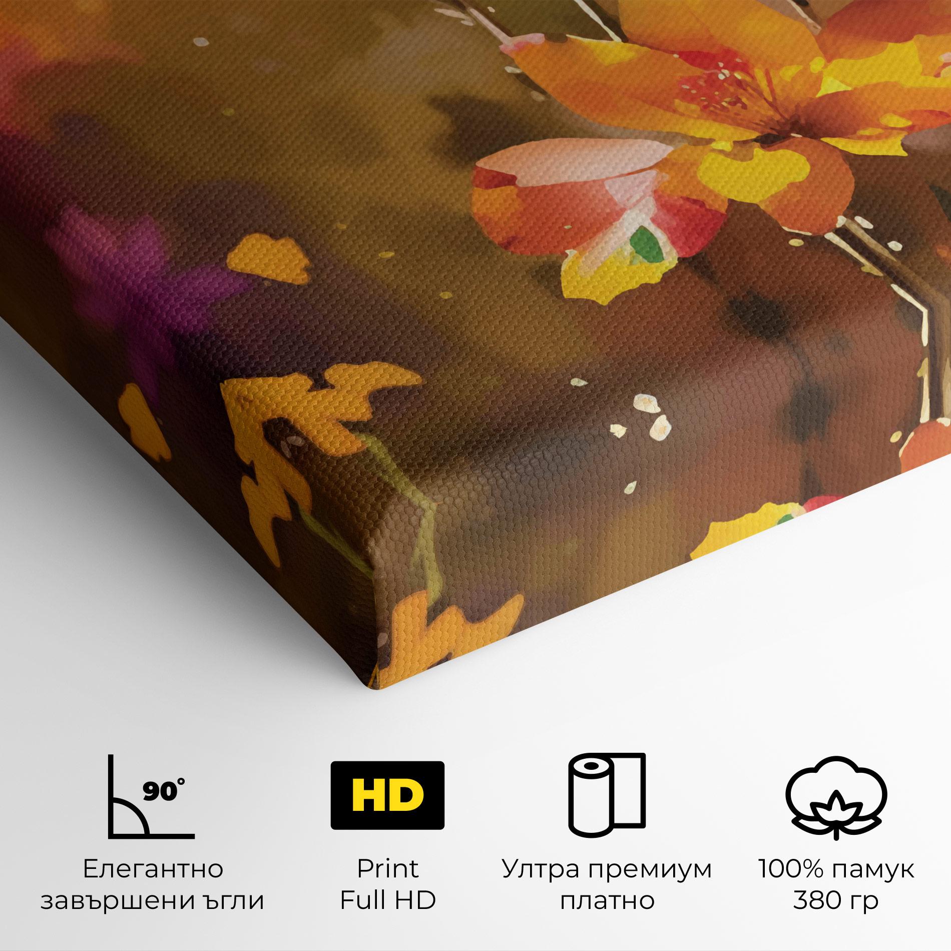 Картина на платно Orange Pink Spring mockup 4