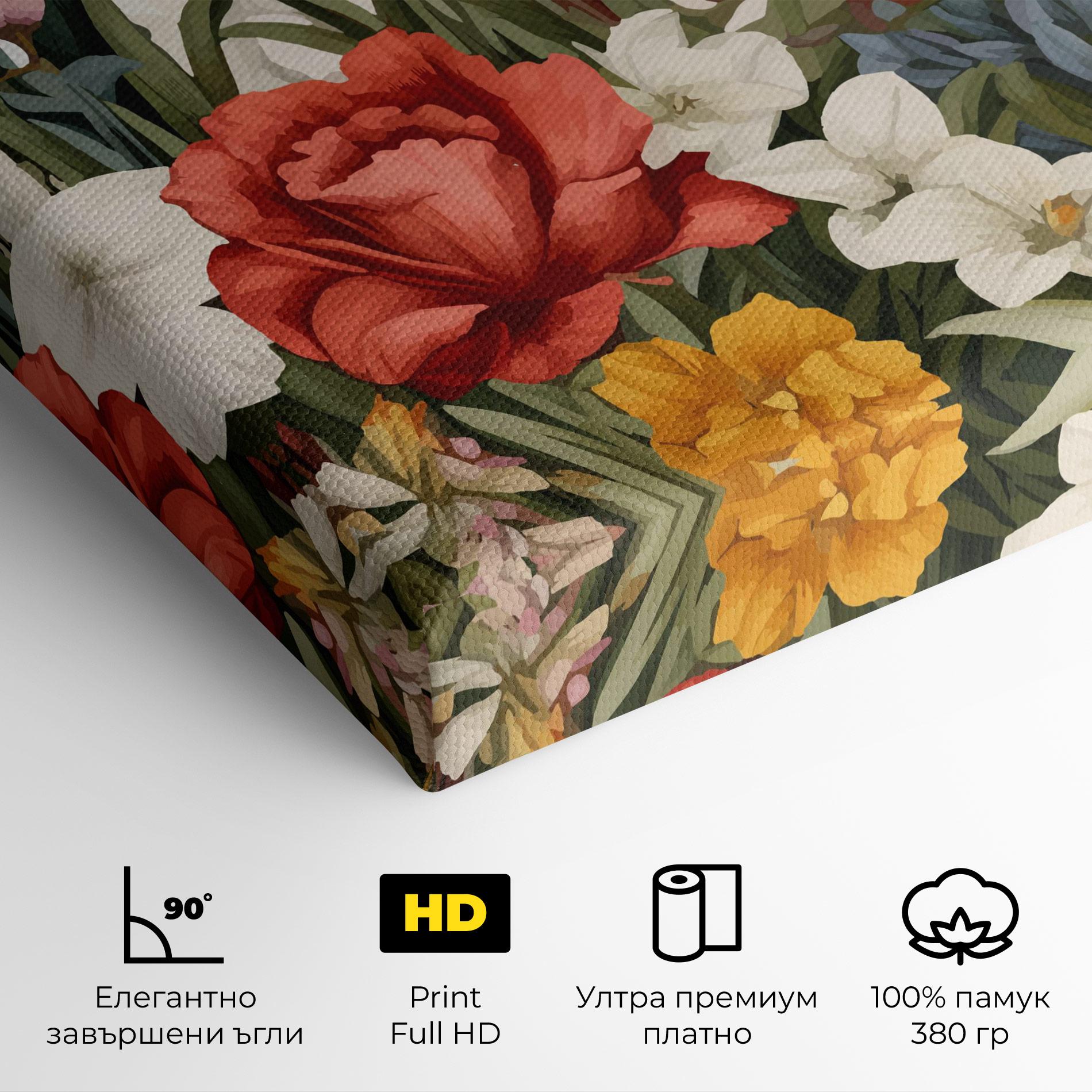 Картина на платно Orange Red Spring mockup 4