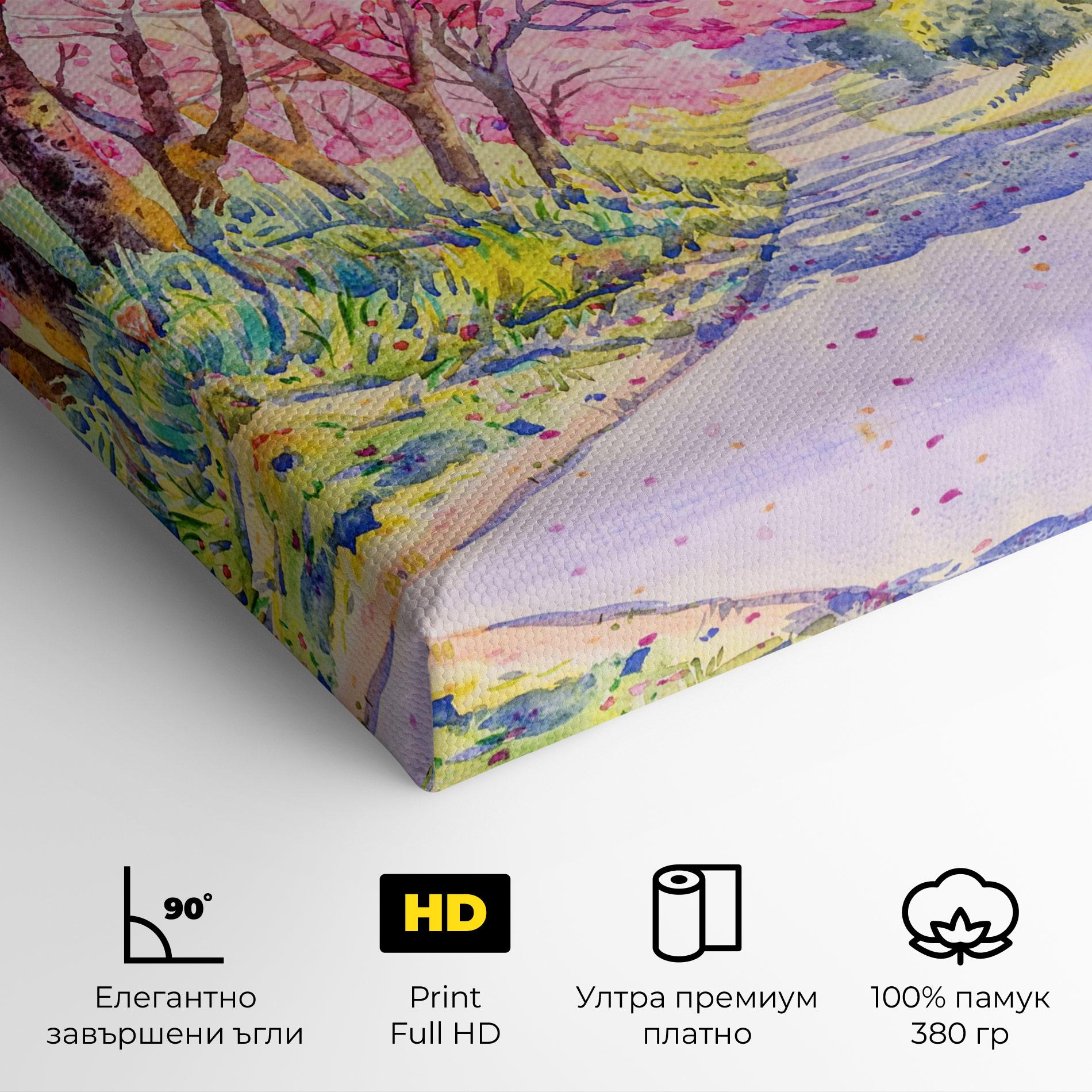 Картина на платно Pink Trees Art mockup 4
