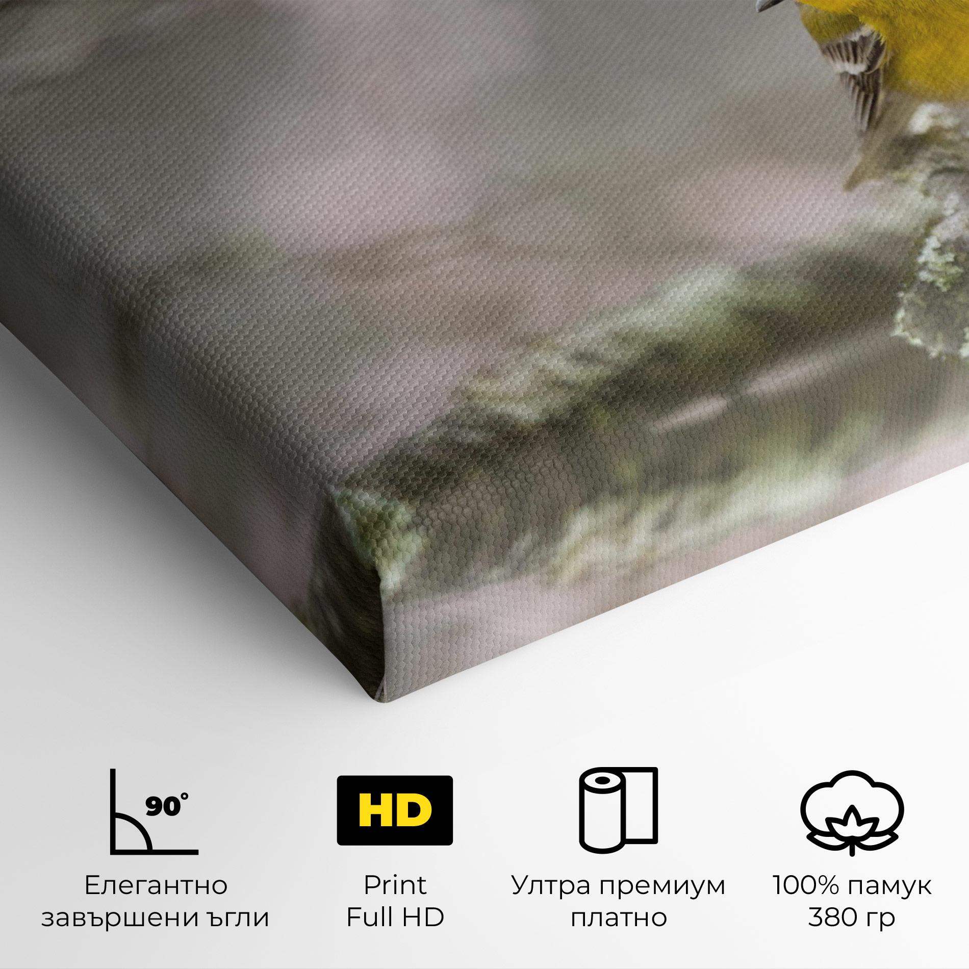 Картина на платно Pretty Spring Yellow Bird mockup 4