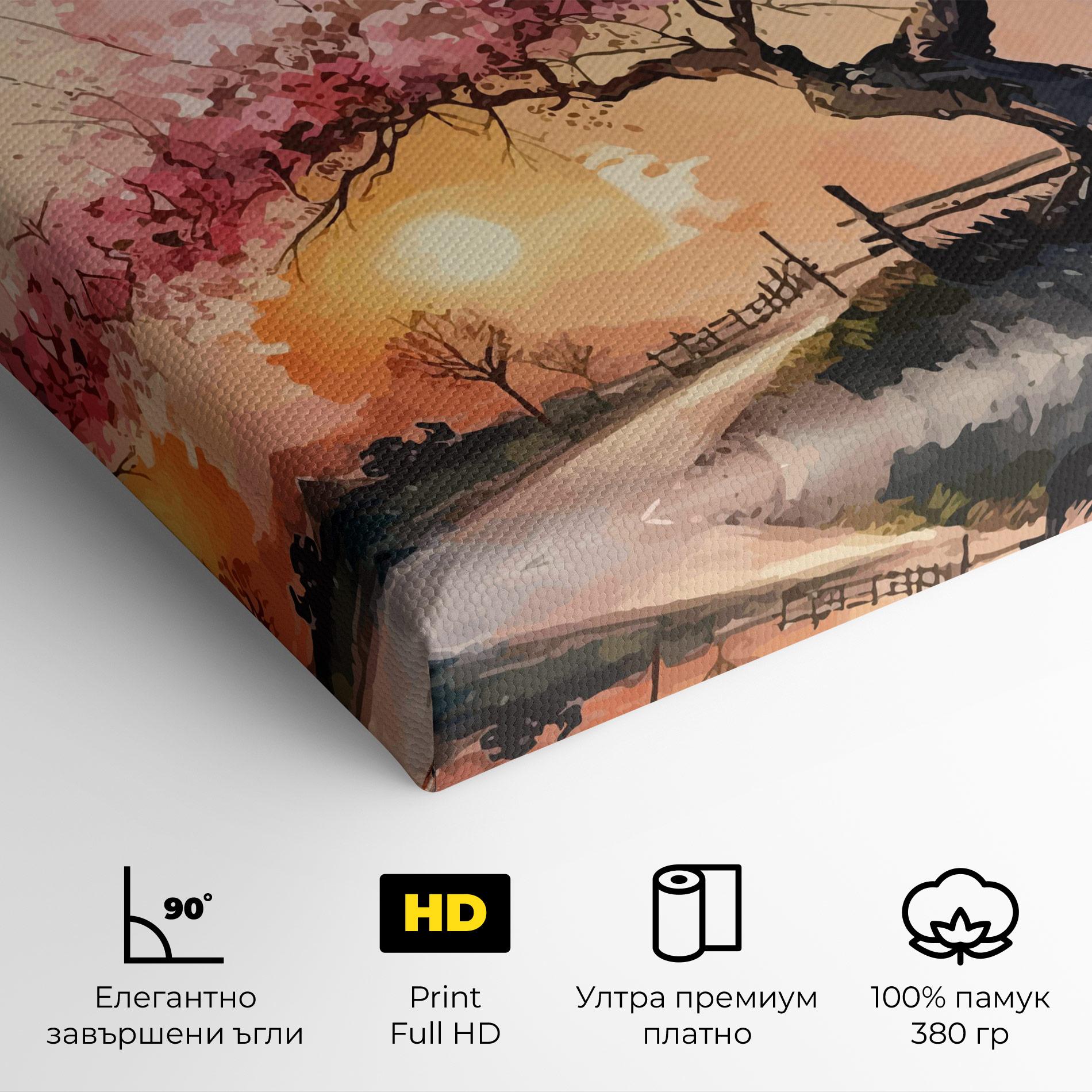 Картина на платно Sunset Spring mockup 4