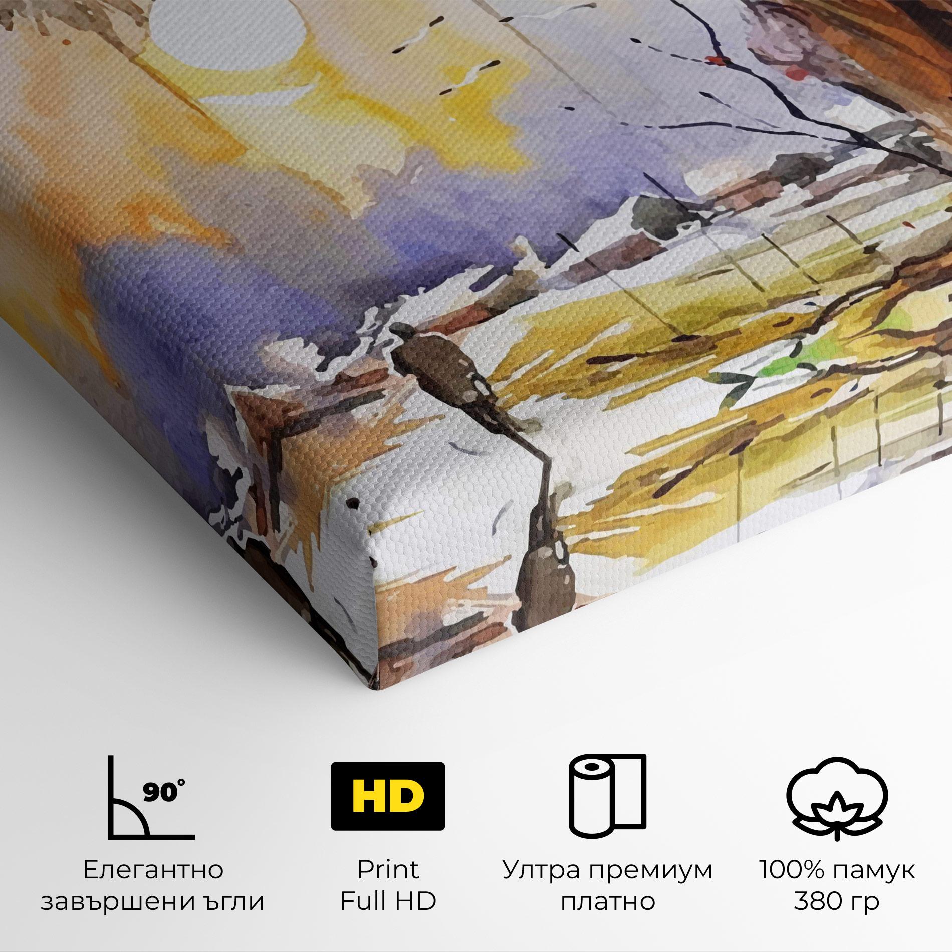 Картина на платно Watercolor Spring Tree mockup 4