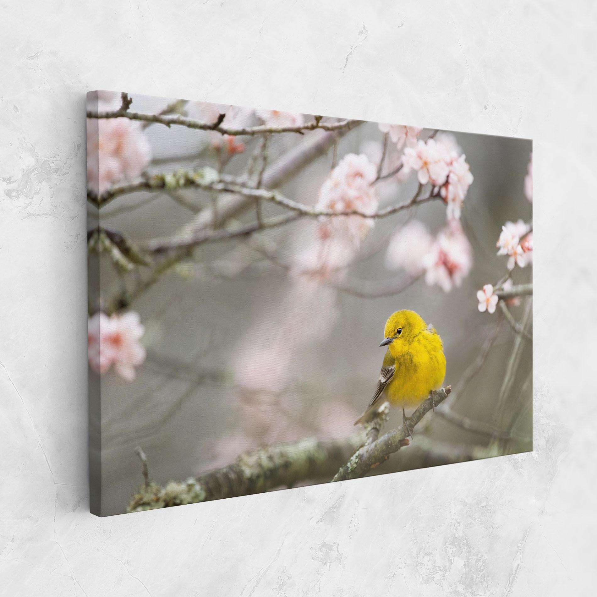 Картина на платно Pretty Spring Yellow Bird mockup 1