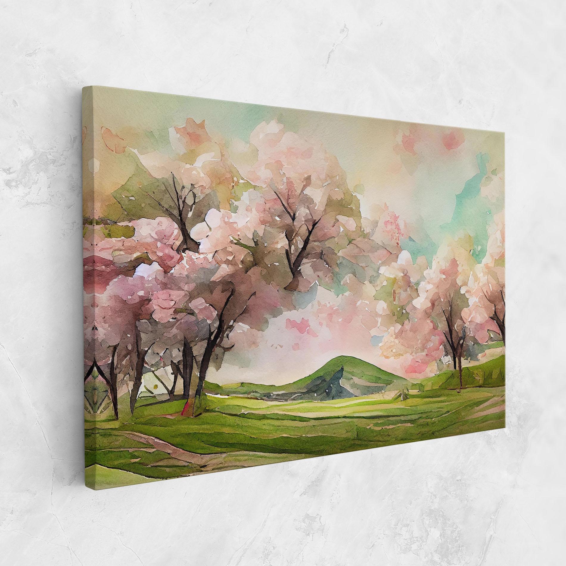 Картина на платно Spring Pink Trees mockup 1