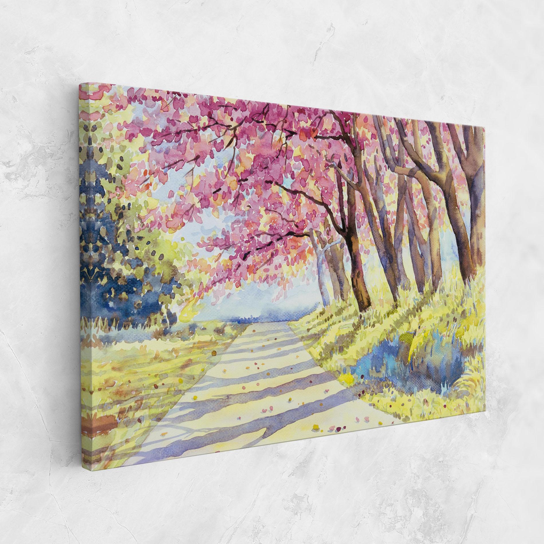 Картина на платно Watercolor Spring Landscape mockup 1