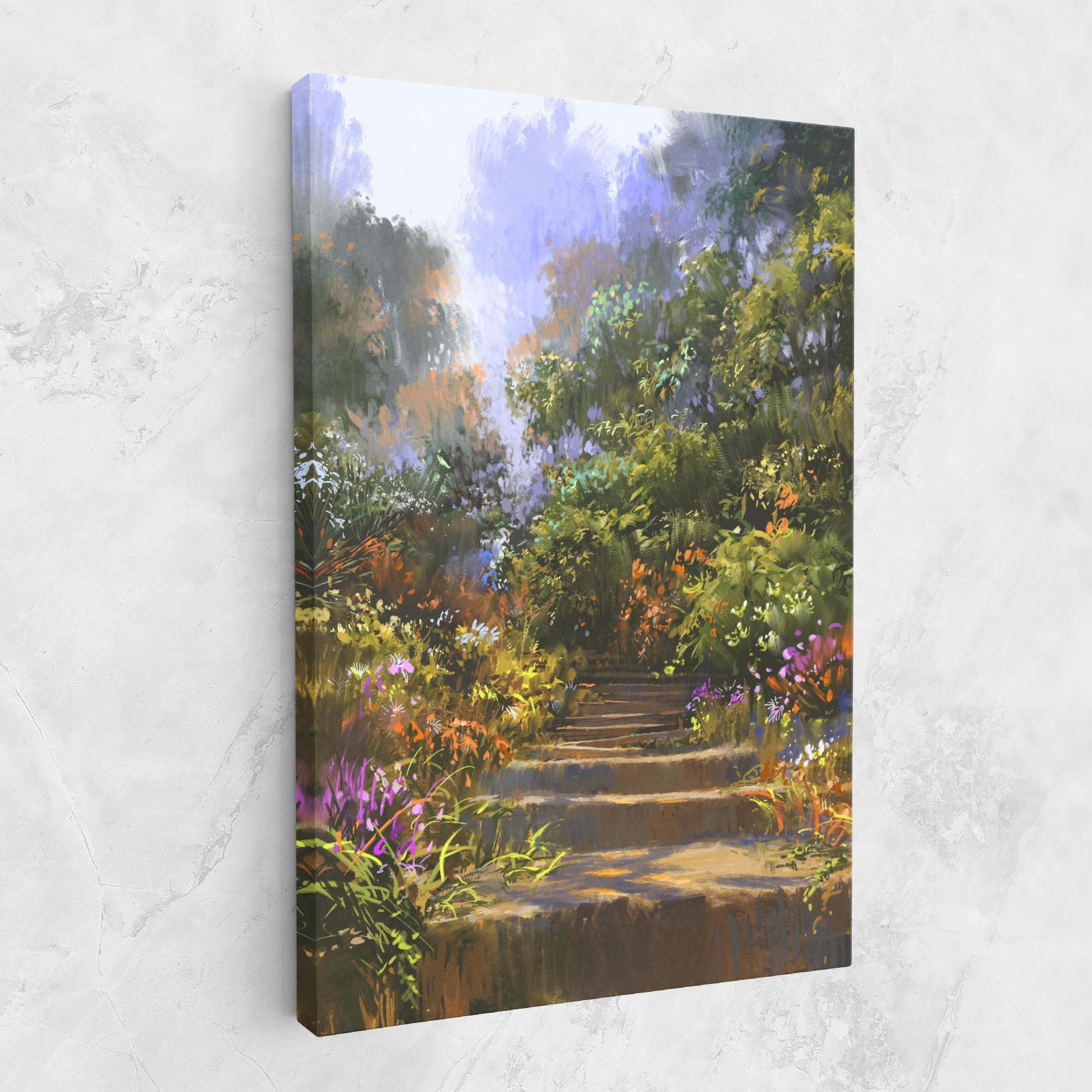 Картина на платно Spring Staircase Painting mockup 1