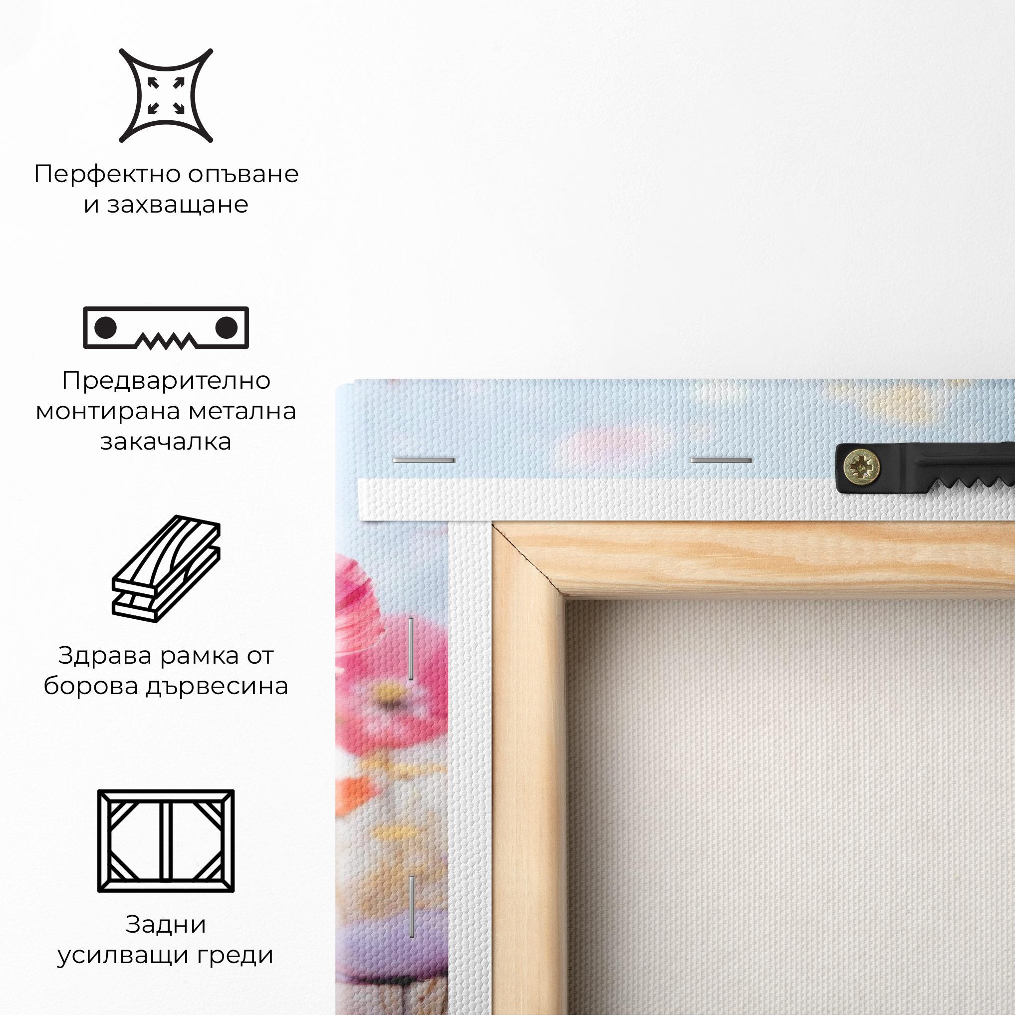 Картина на платно Dreamy Sprig Pink Flower mockup 5