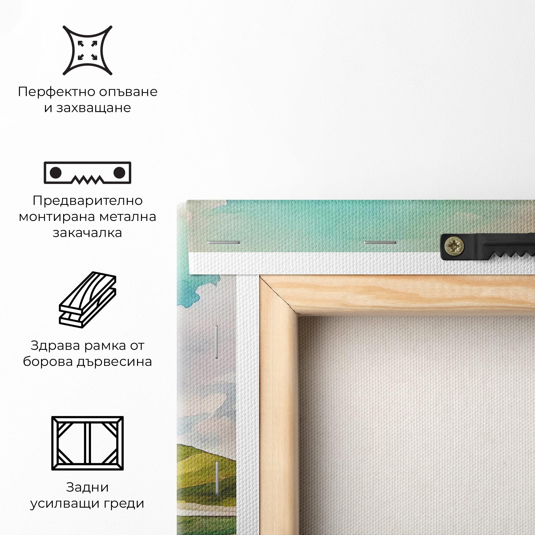 Картина на платно Spring Trees Painting mockup 5