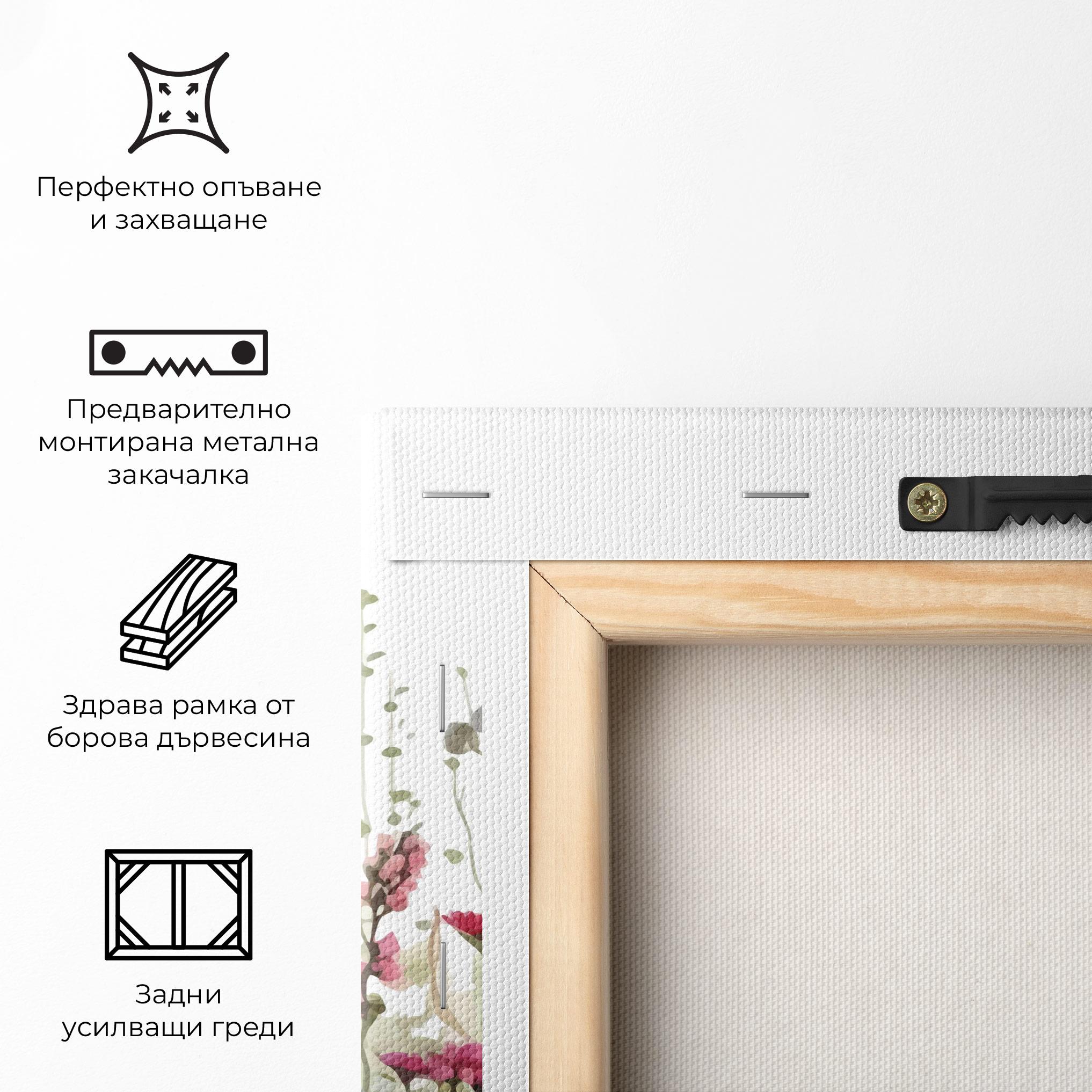 Картина на платно Watercolor Spring Flowers mockup 5