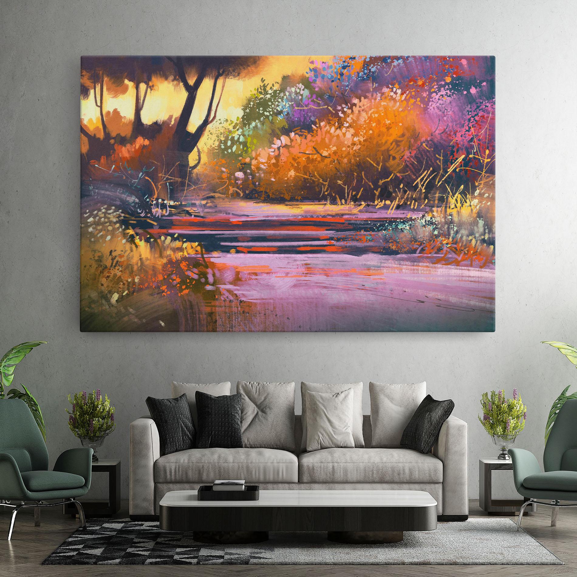 Картина на платно Landscape Colorful Trees mockup 7