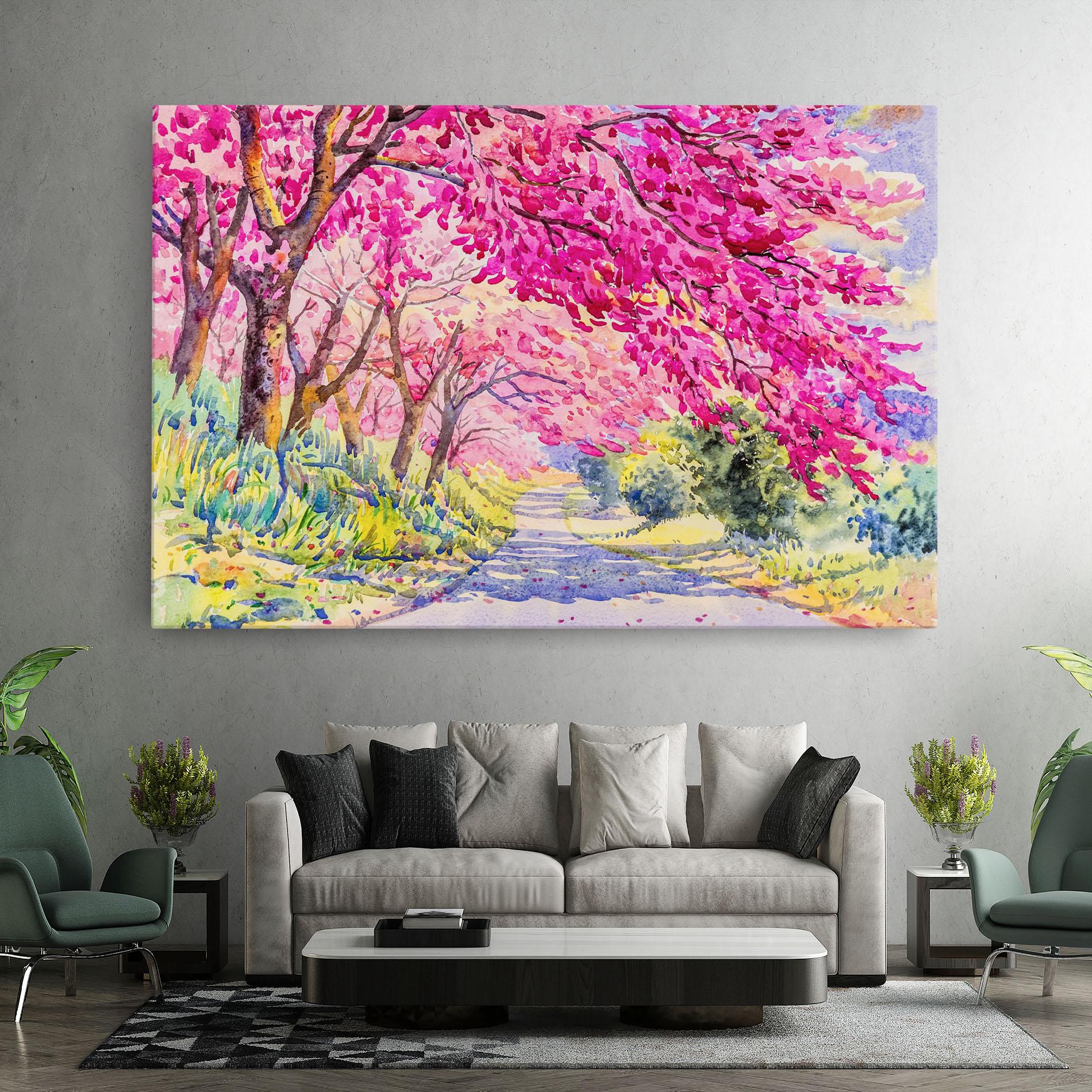 Картина на платно Pink Trees Art mockup 7