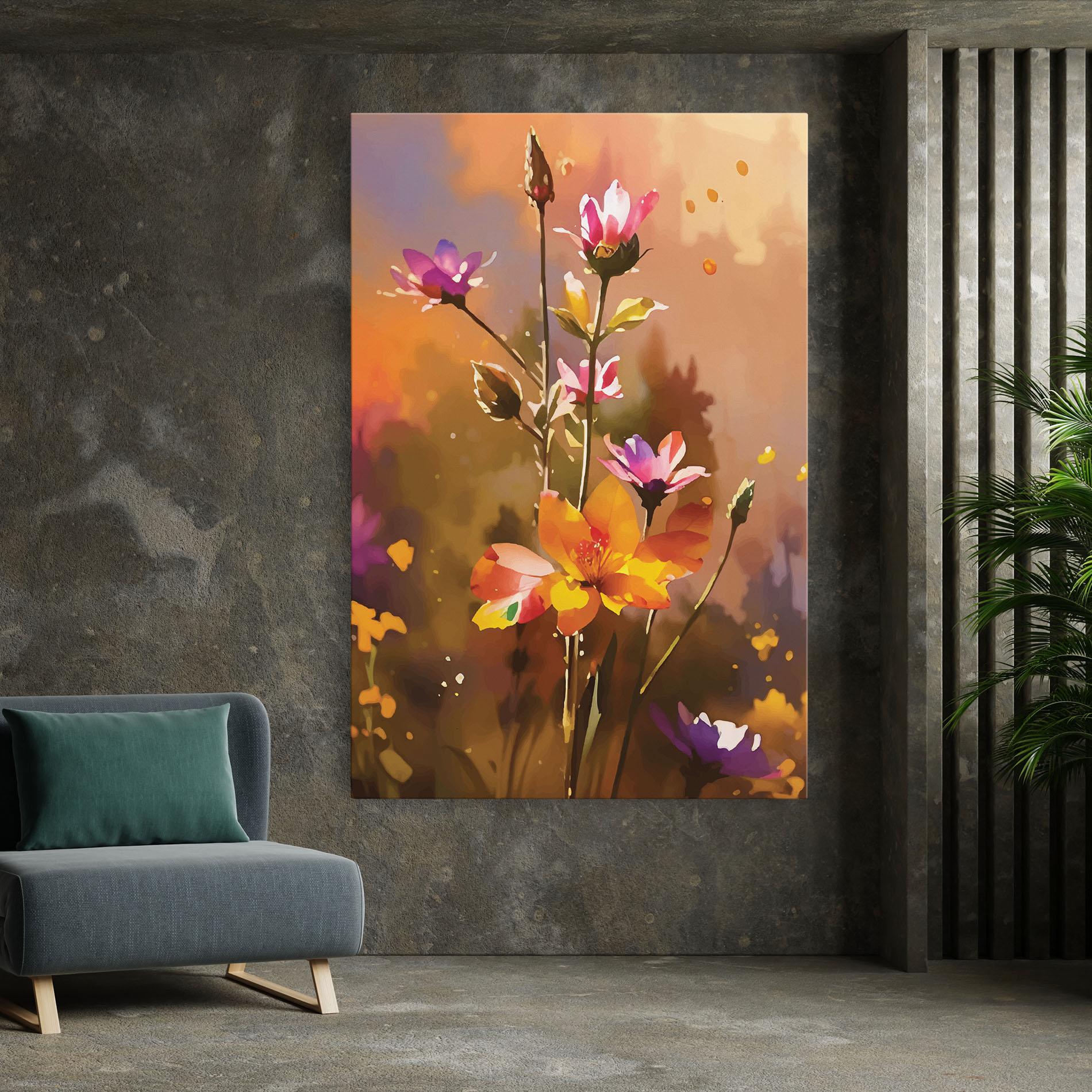 Картина на платно Orange Pink Spring mockup 7