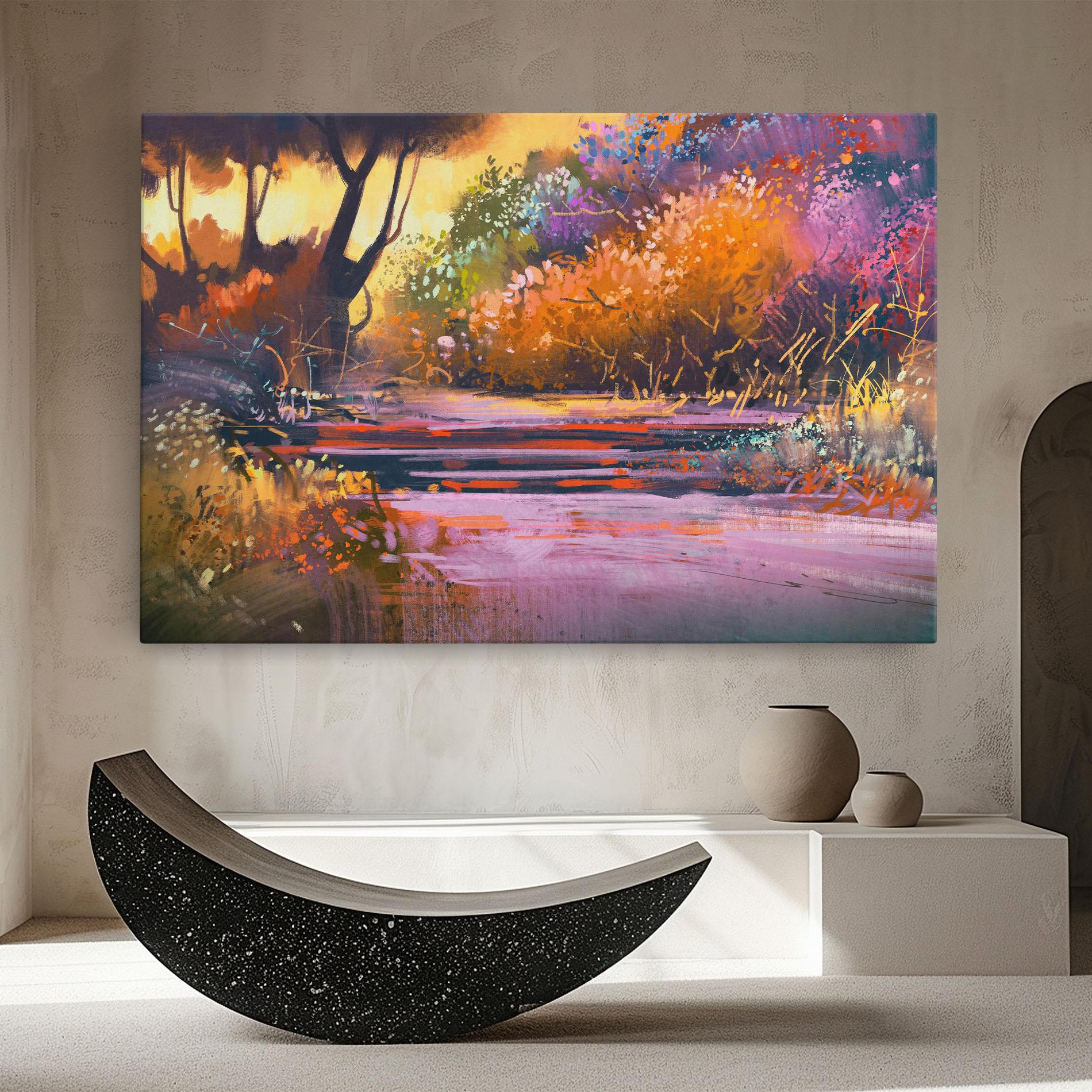 Картина на платно Landscape Colorful Trees mockup 8