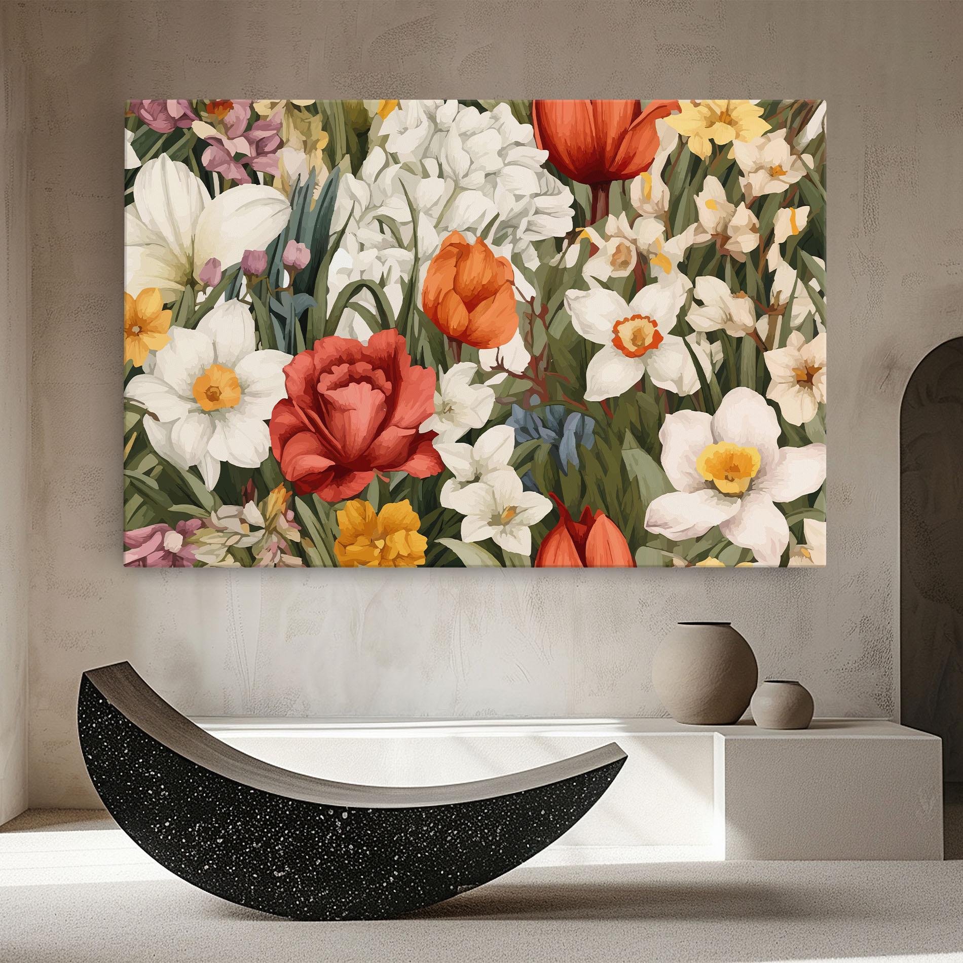 Картина на платно Orange Red Spring mockup 8