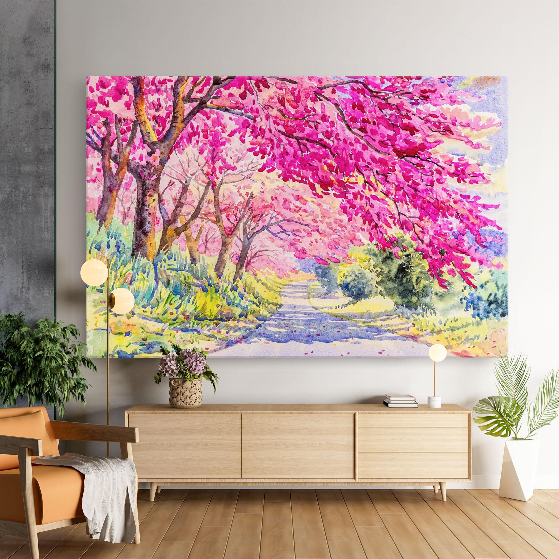 Картина на платно Pink Trees Art mockup 9