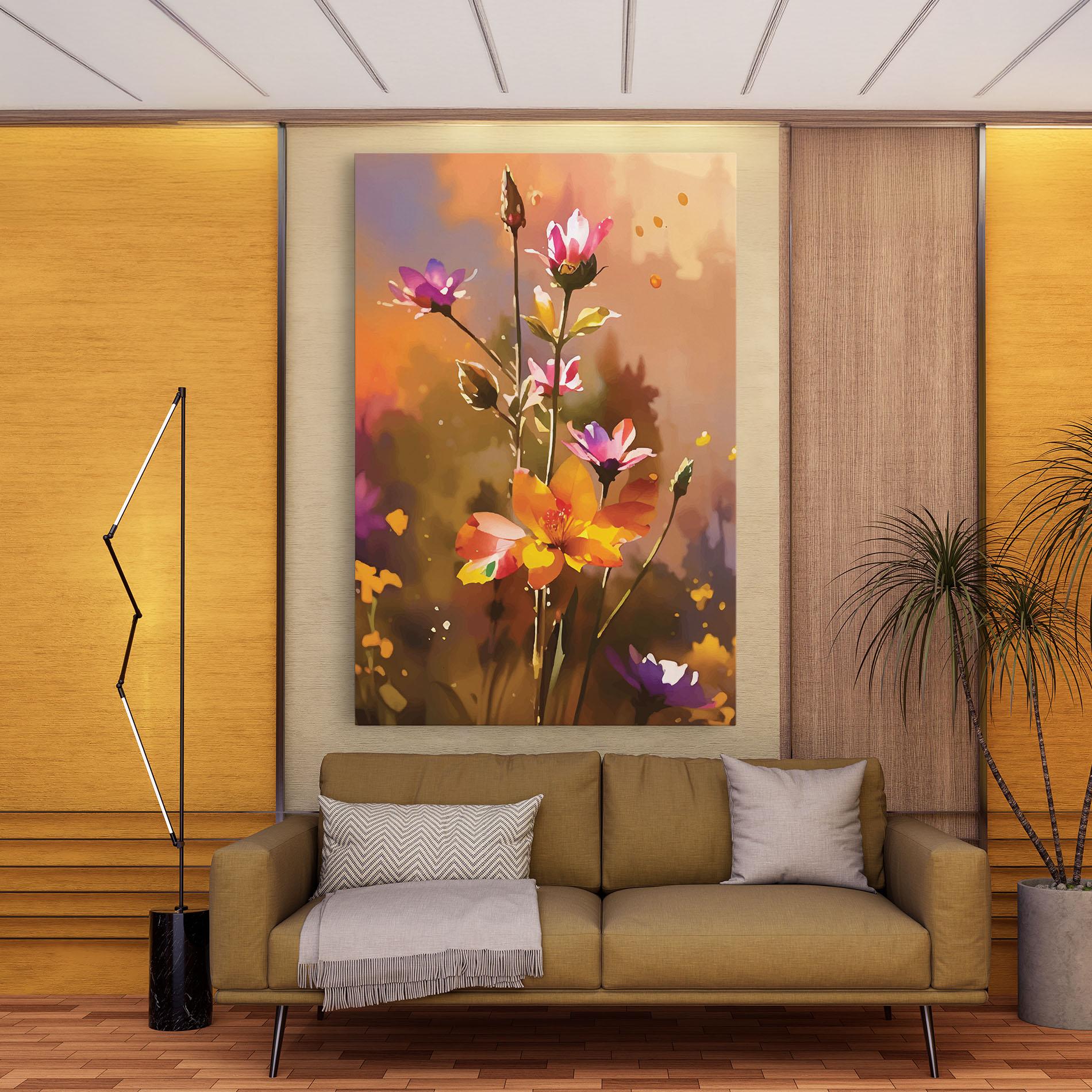 Картина на платно Orange Pink Spring mockup 9