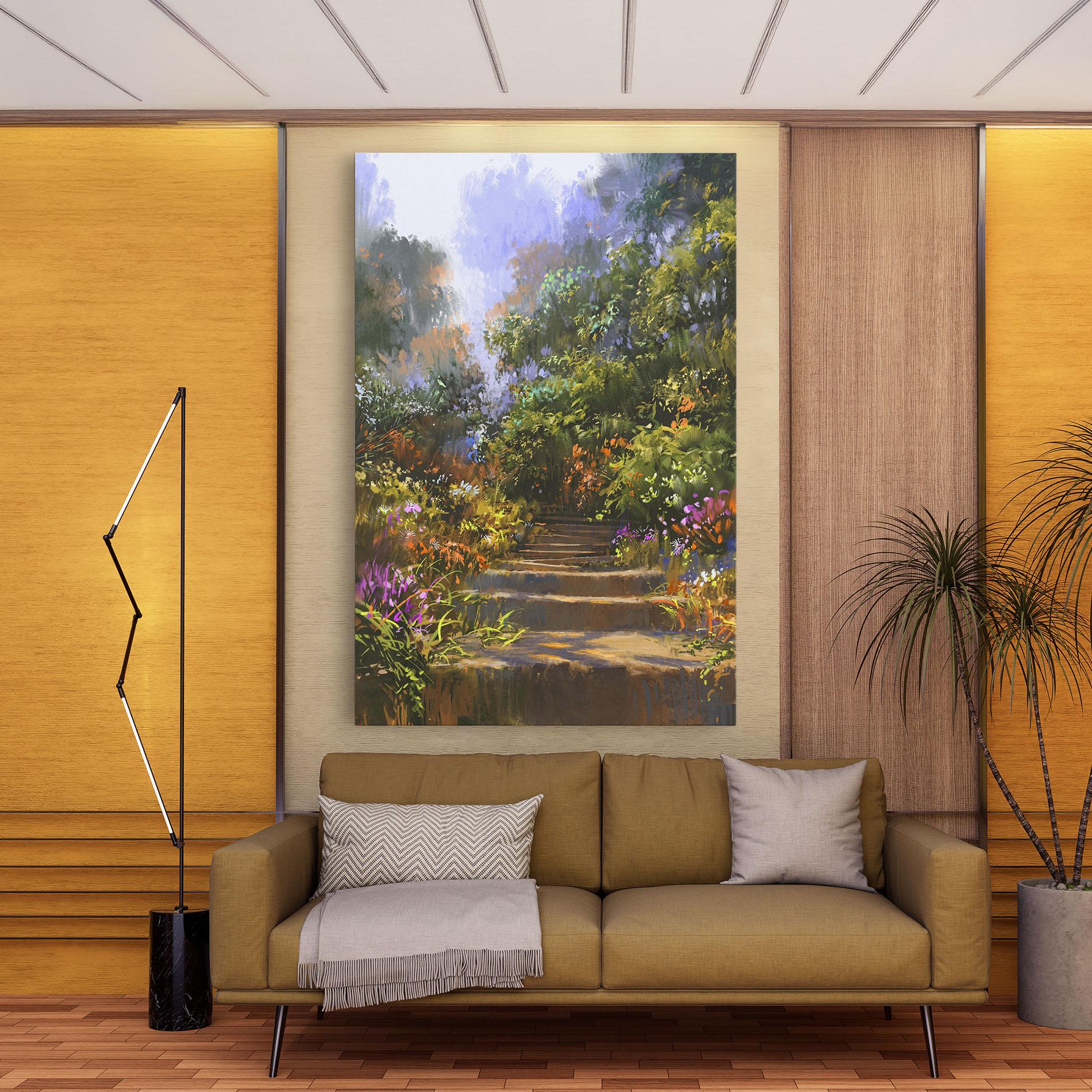 Картина на платно Spring Staircase Painting mockup 9