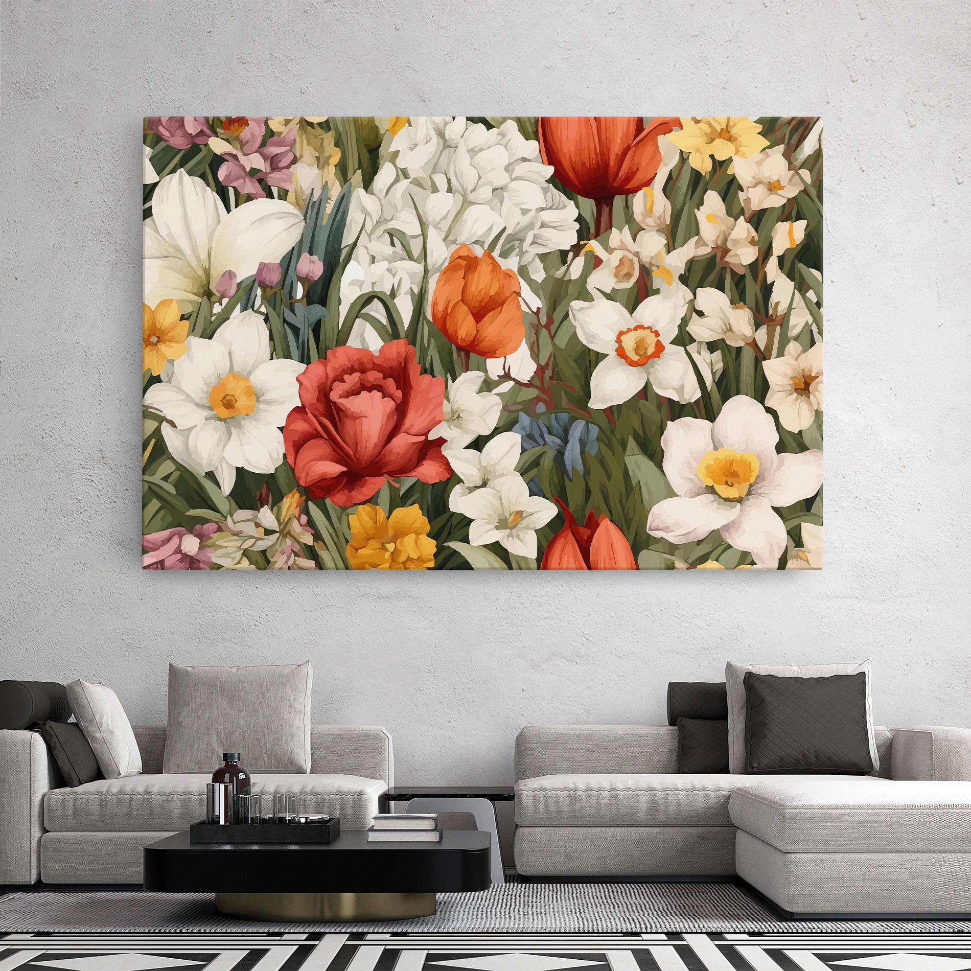 Картина на платно Orange Red Spring mockup 2