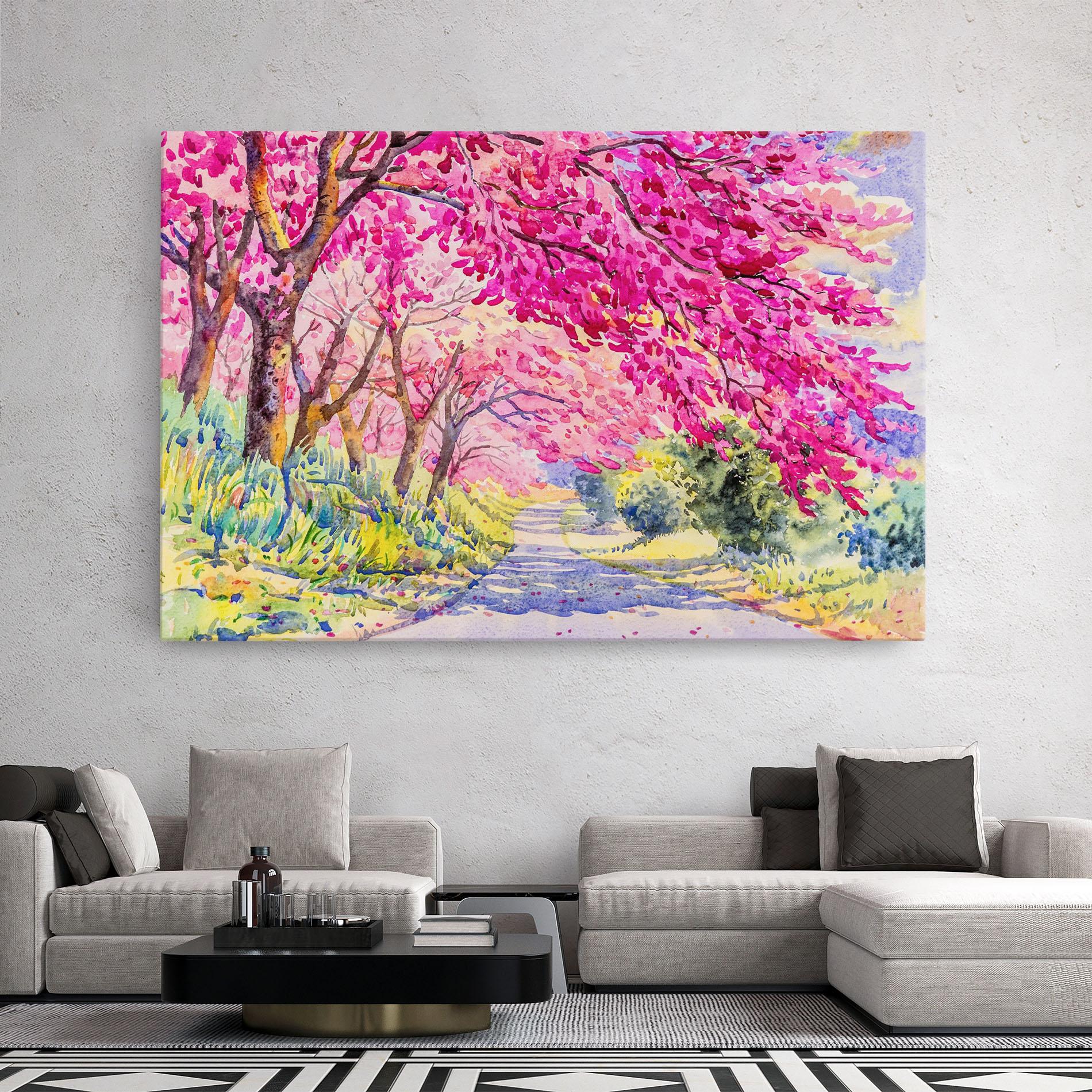 Картина на платно Pink Trees Art mockup 2