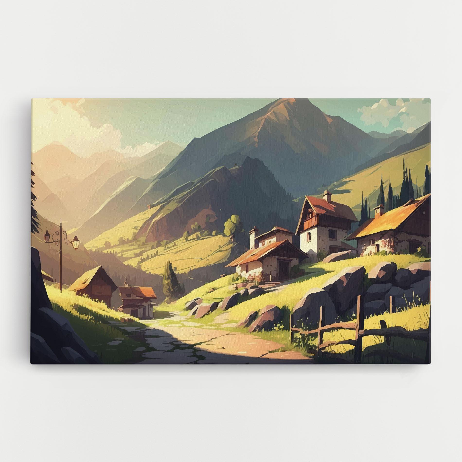 Картина на платно Grassy Mountain View mockup 0