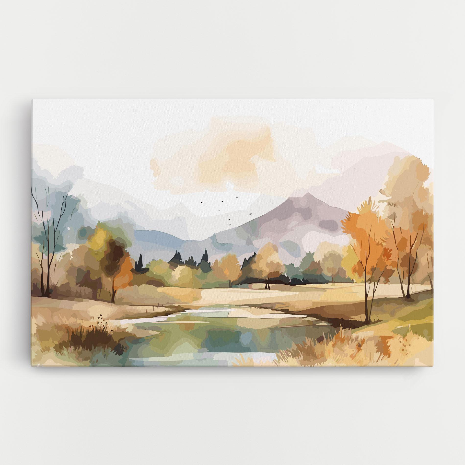 Картина на платно Rural Lake View mockup 0