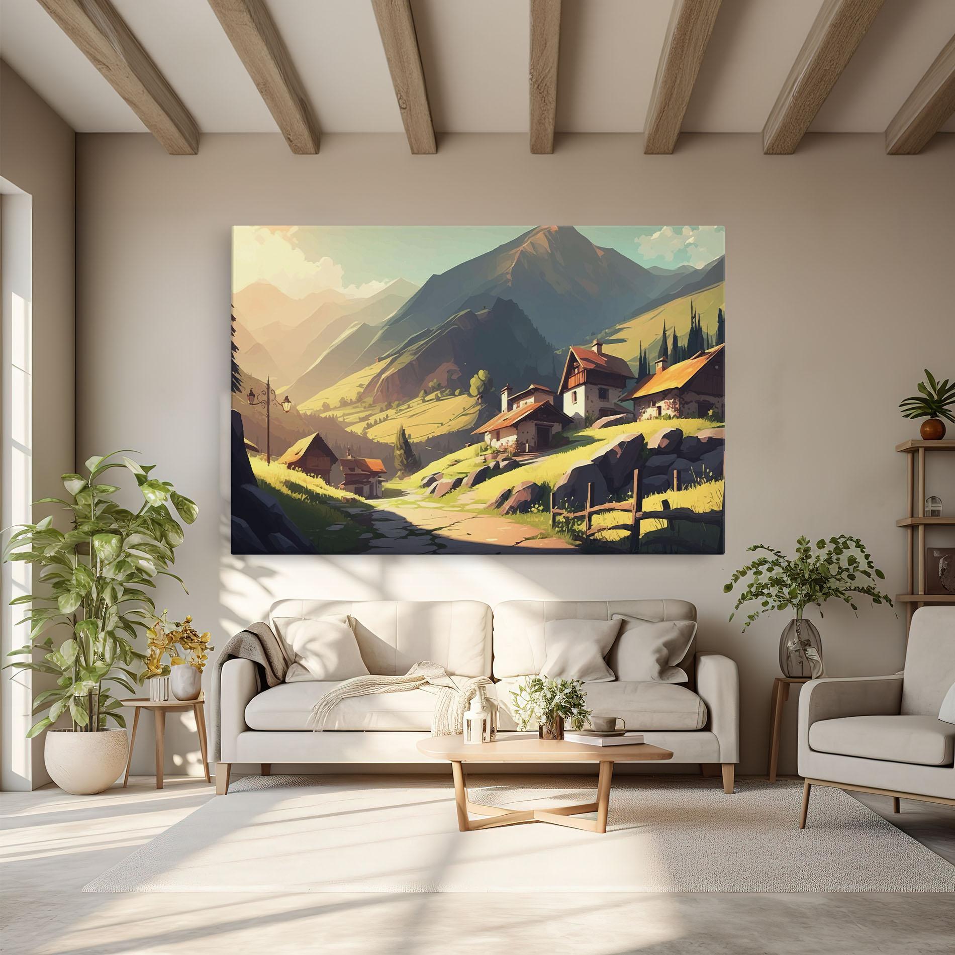 Картина на платно Grassy Mountain View mockup 6